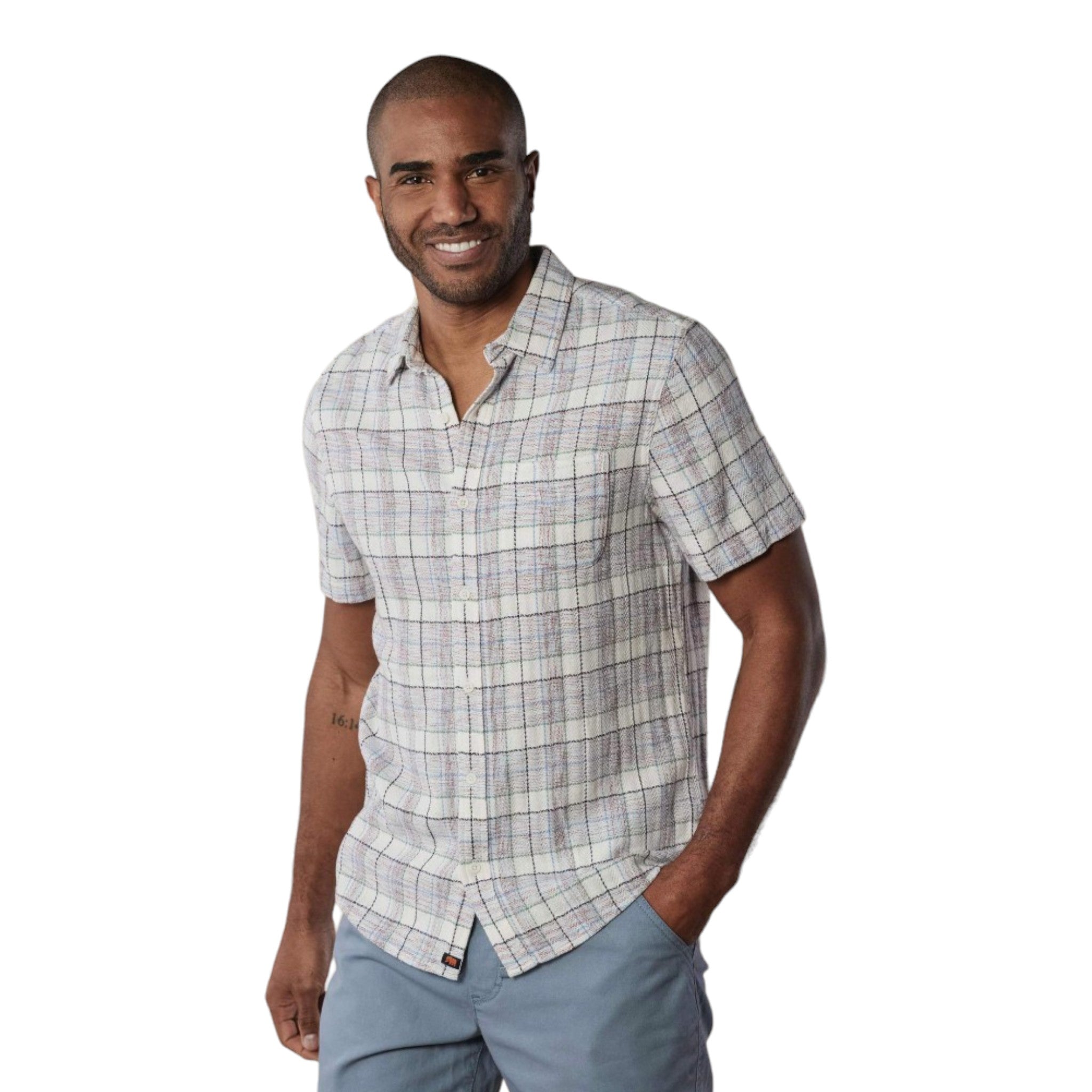 Men's Plaid Short Sleeve Shirts Summer Quick-dry Breathable Button