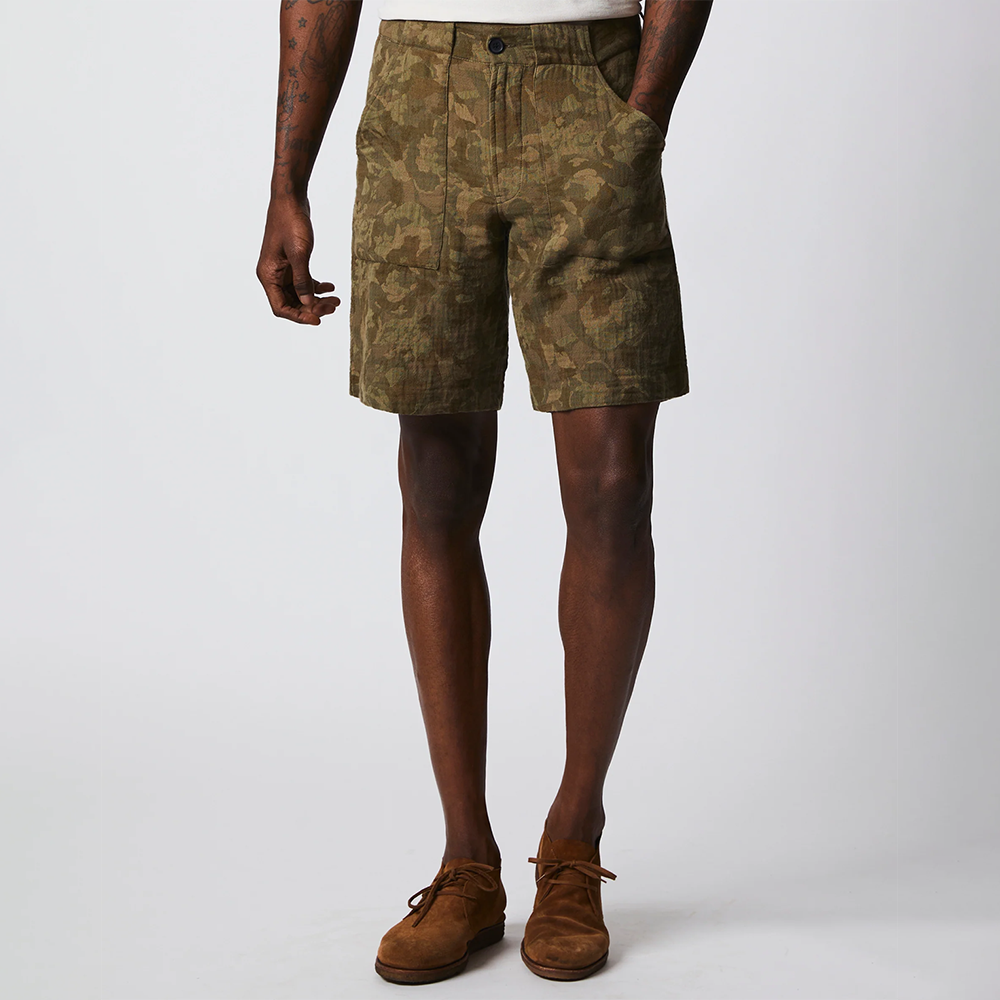 Billy Reid Camellia Jacquard Short Olive