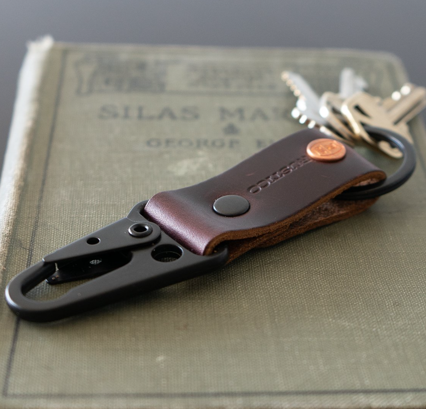 Rustico Handcrafted Leather AirTag Case with Key Ring