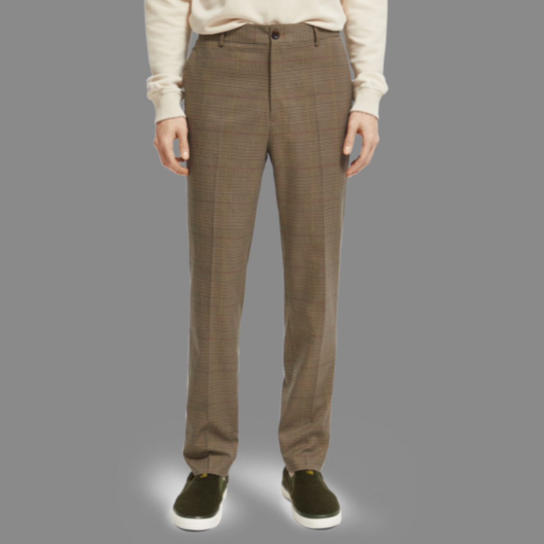 Scotch & Soda - Slim Tapered Yarn-Dyed Check Pants - Taupe – ULAH