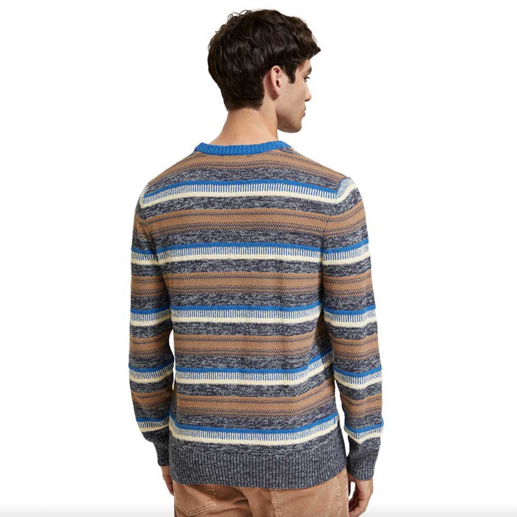 Scotch & Soda - Mixed Yarn Stripe Mix Sweater - Blue – ULAH