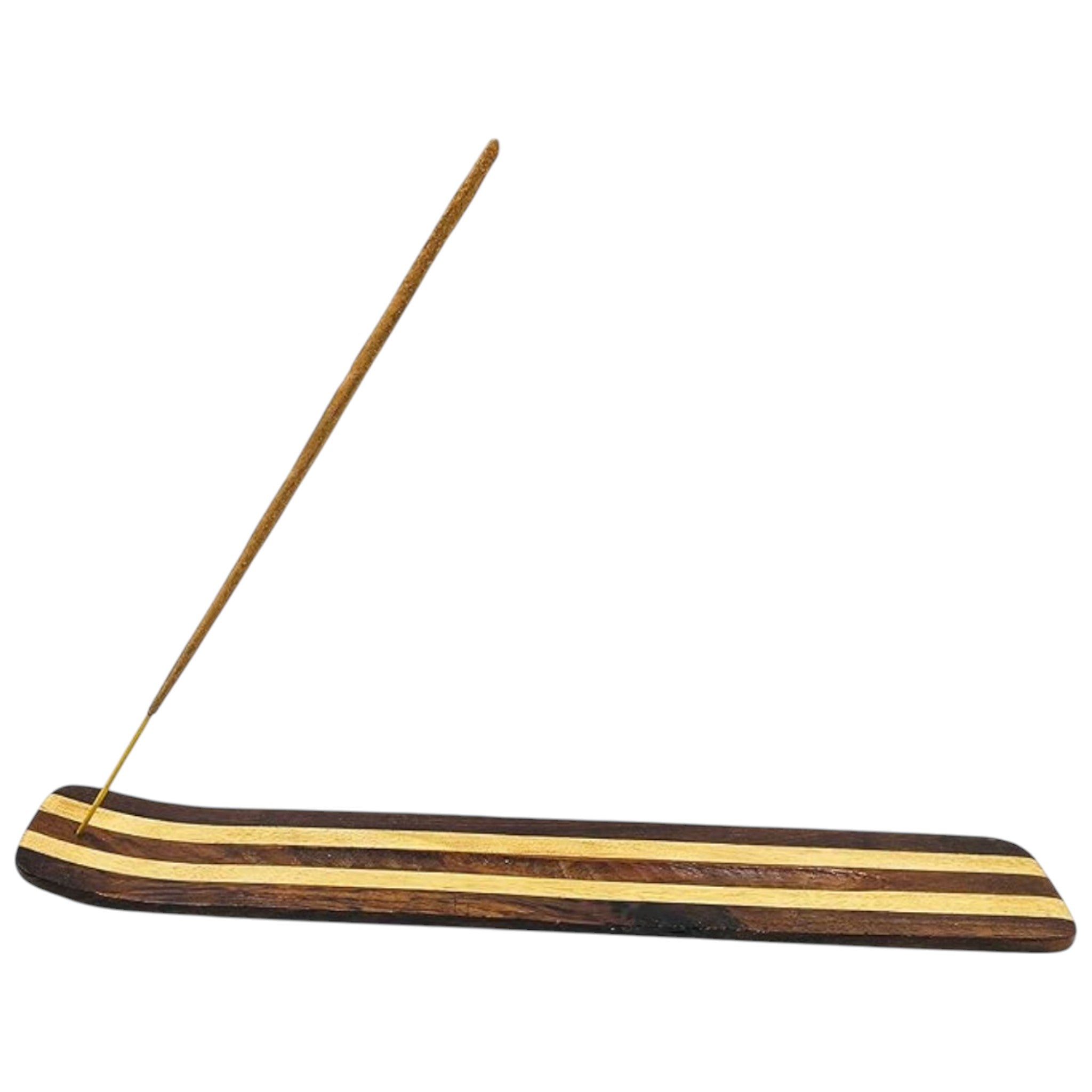 Two Tone Wood Boat Incense Burner 10"