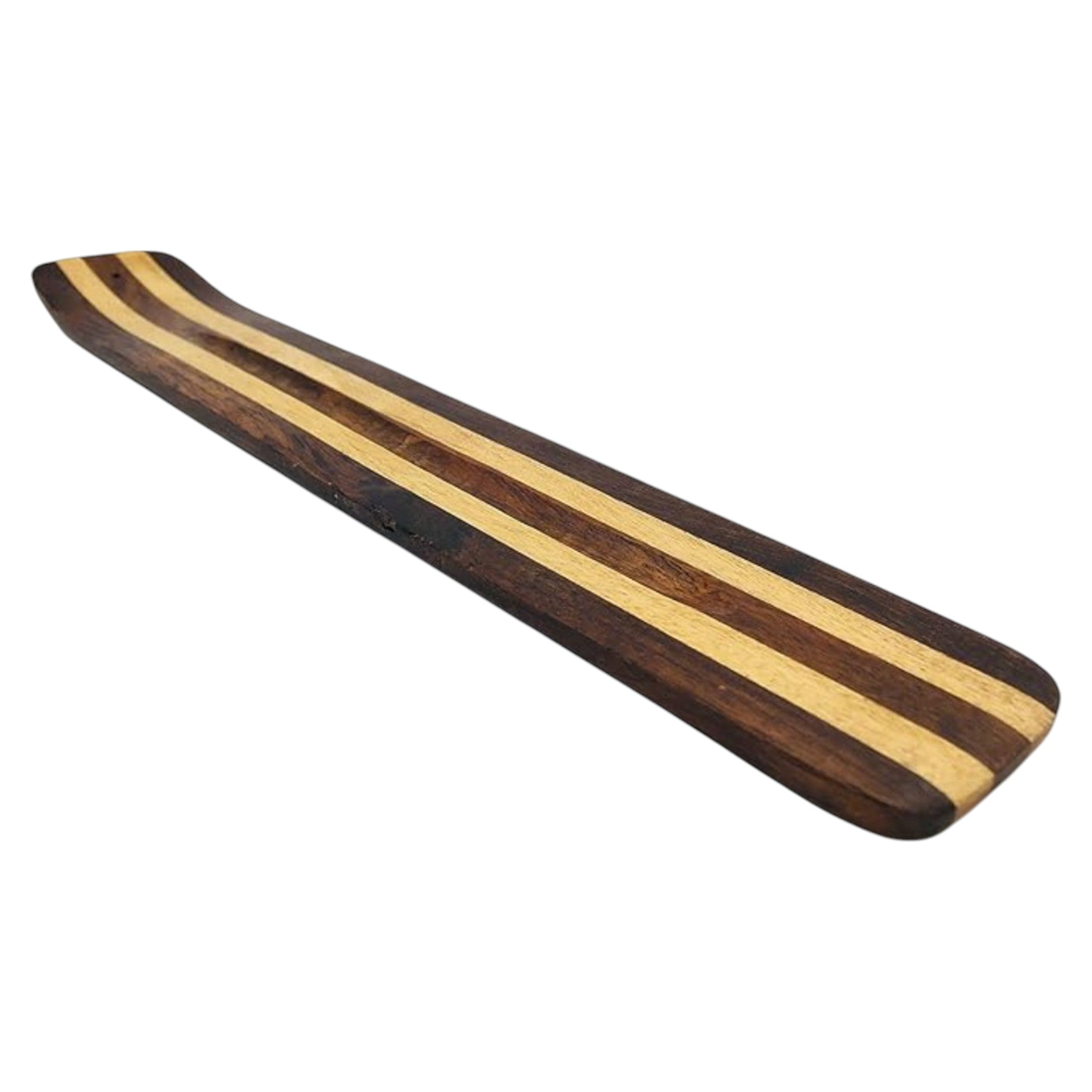 Two Tone Wood Boat Incense Burner 10"