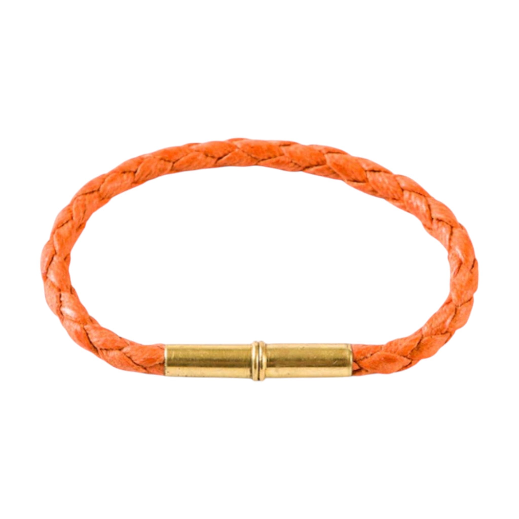 Tres Cuervos Flint Single Bracelet - Waxed Canvas Orange