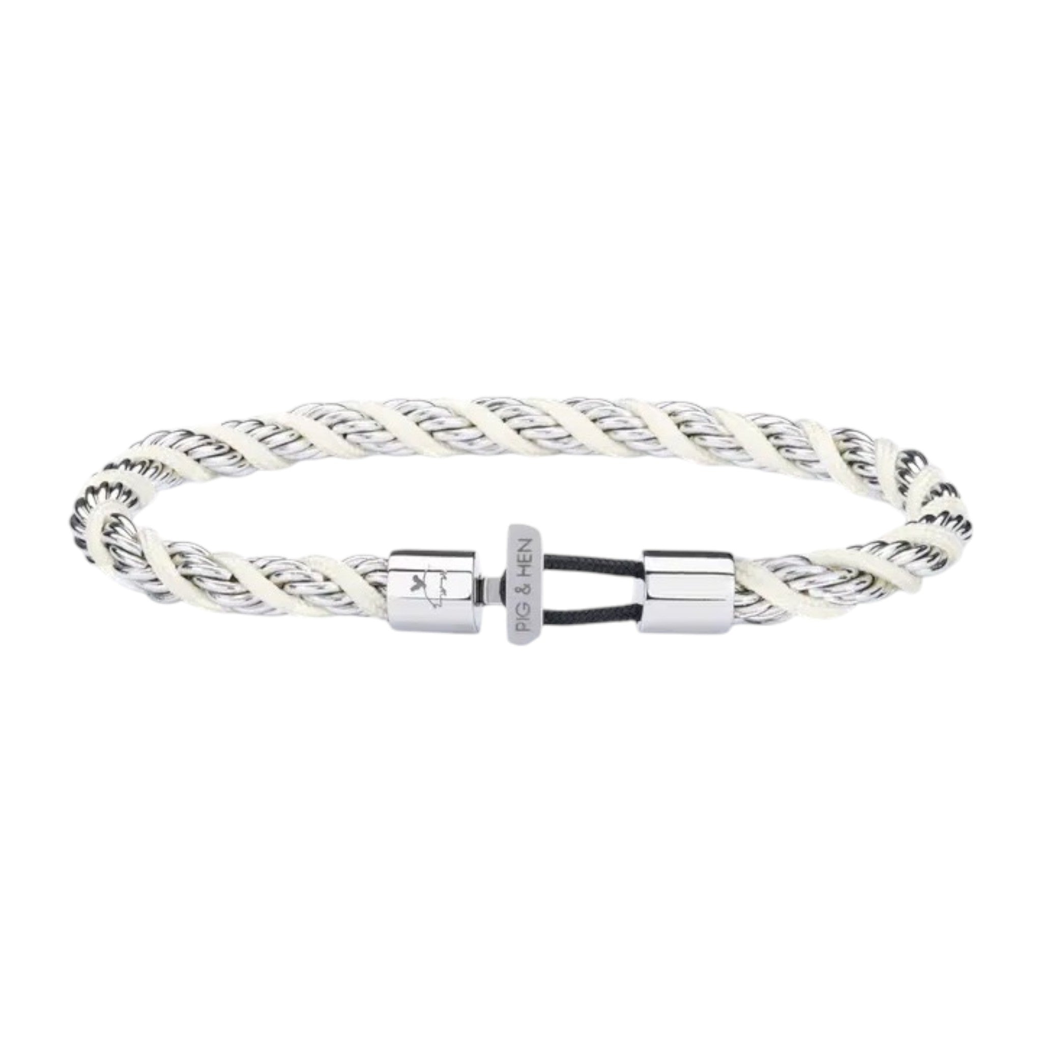 Pig & Hen - Catena Twisted Bracelet - Cream / Silver