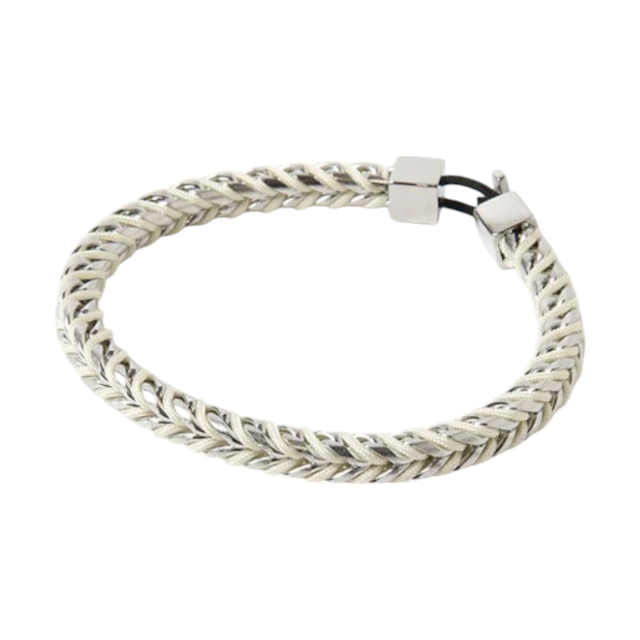 Pig & Hen - Catena Foxtail Bracelet - Cream / Silver