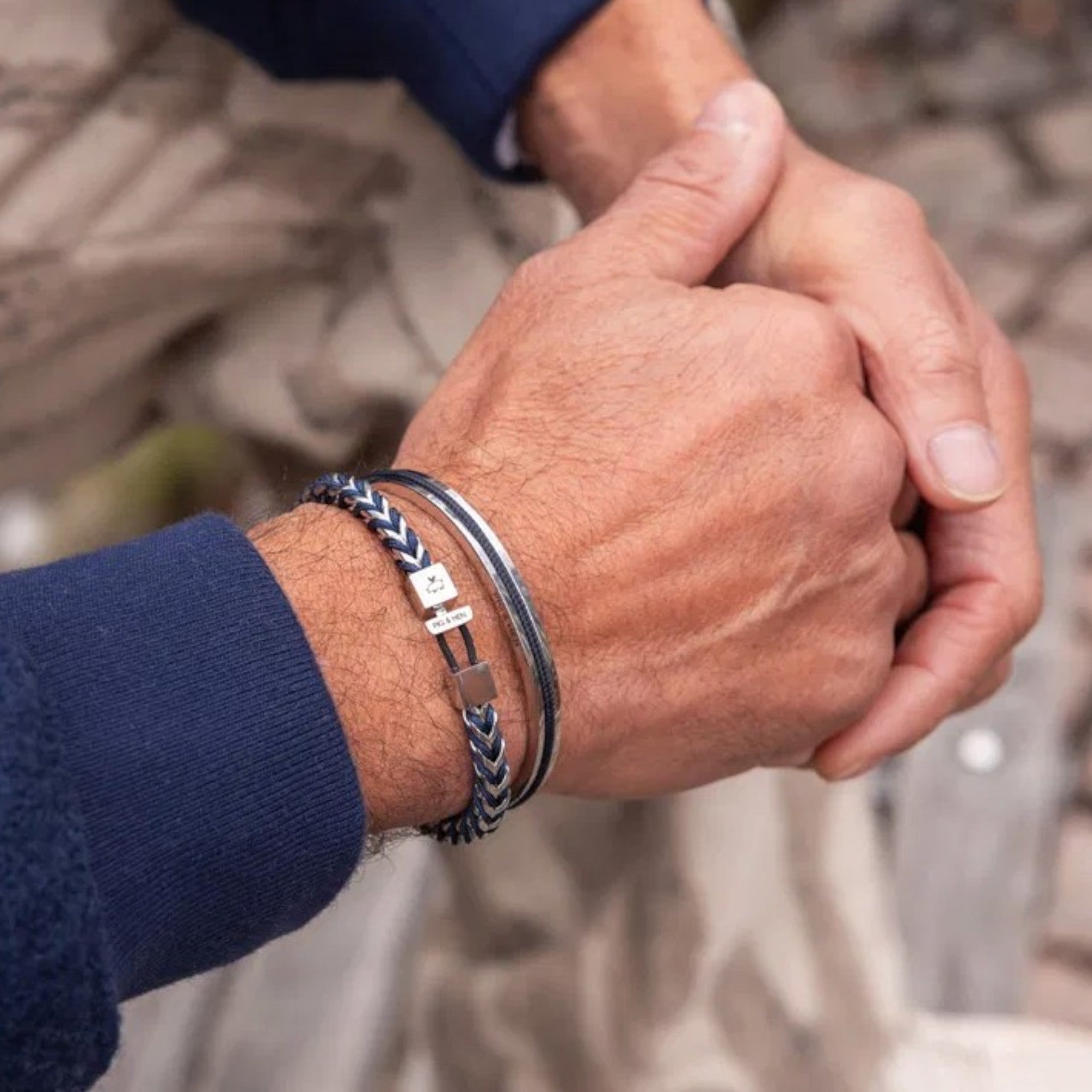 Pig & Hen - Catena Foxtail Bracelet - Navy / Silver