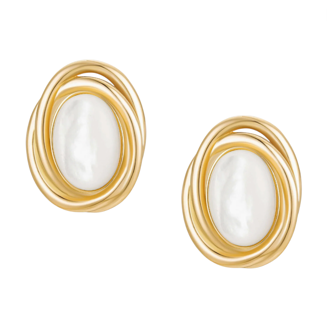 Mod + Jo - Lottie Statement Studs - Mother Of Pearl