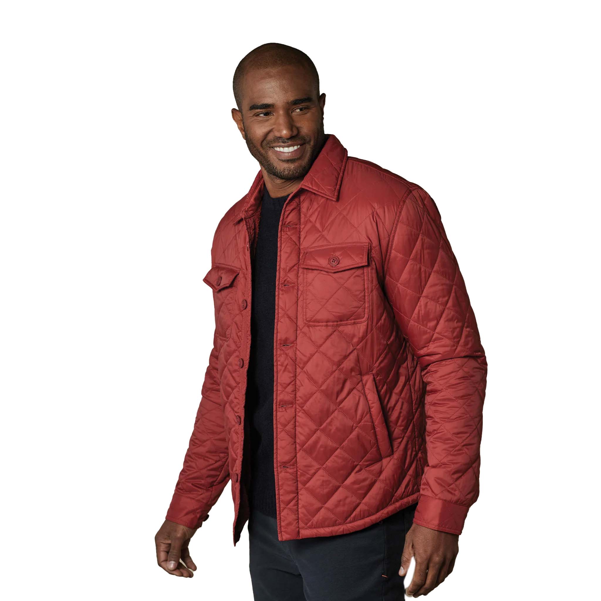 The Normal Brand - Quilted Sherpa Lined Shacket - Scarlet