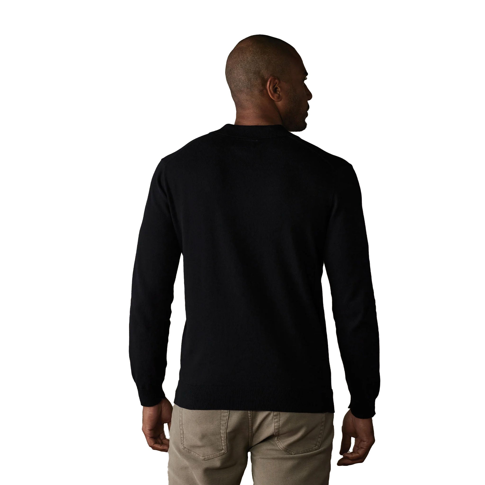 The Normal Brand - Robles Knit Long Sleeve Polo - Black