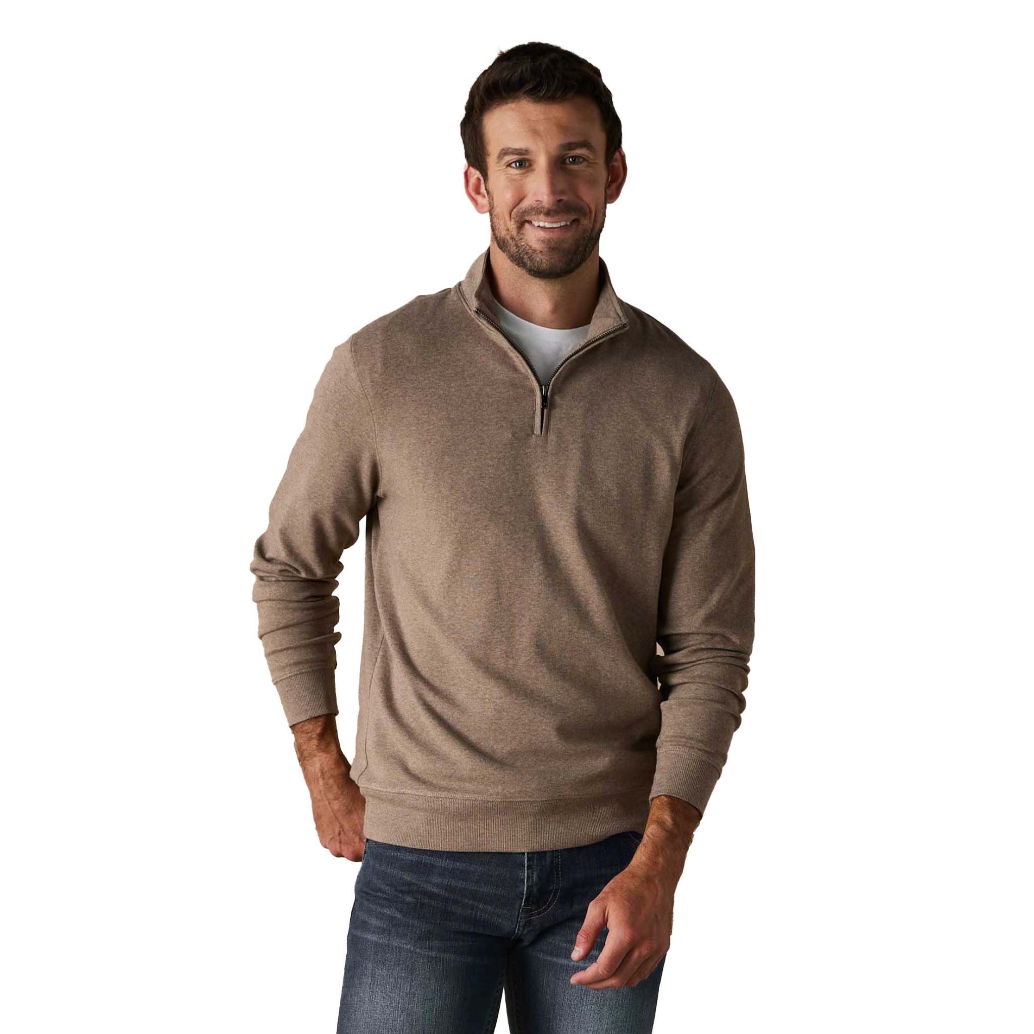 The Normal Brand - Puremeso Weekend Quarter Zip - Taupe