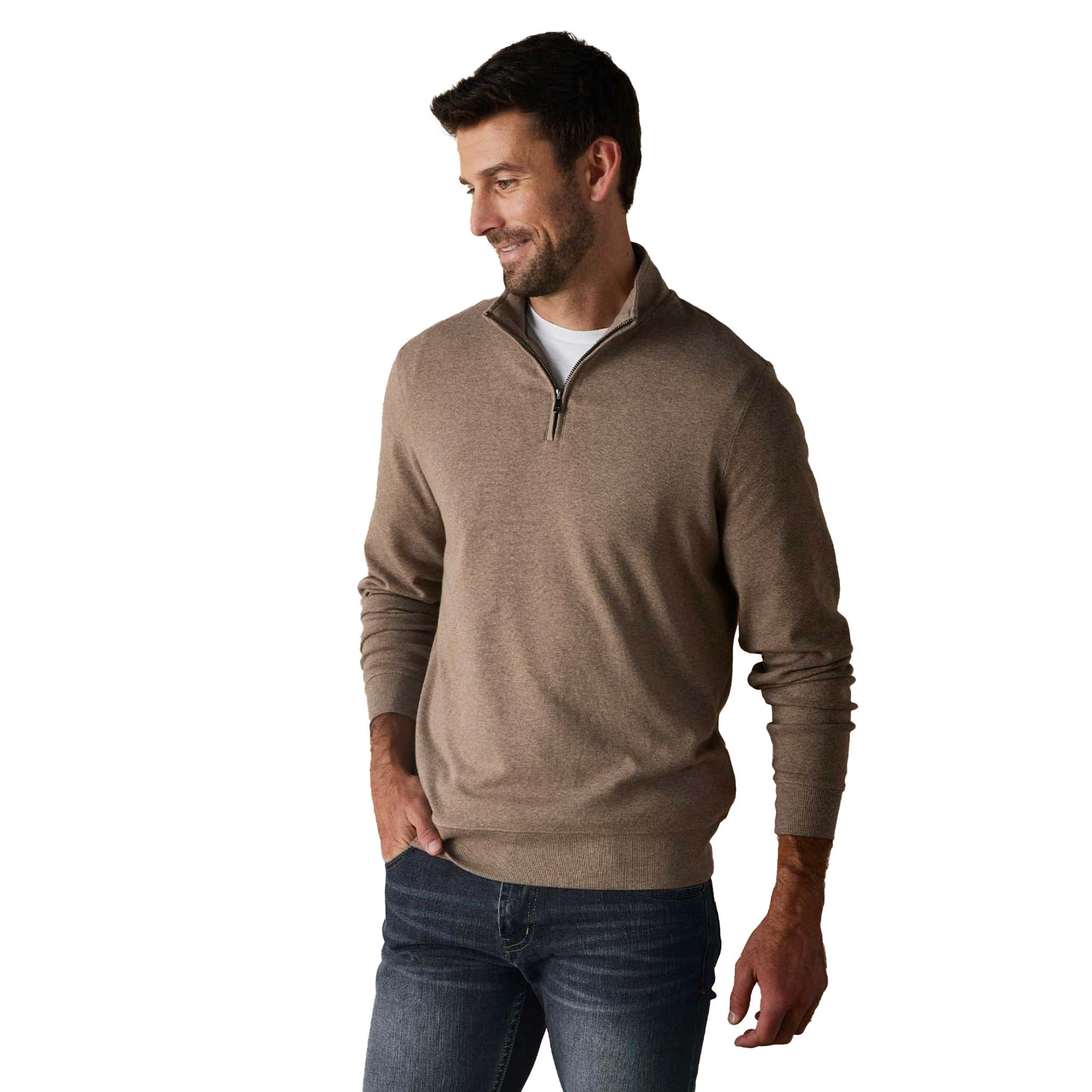 The Normal Brand - Puremeso Weekend Quarter Zip - Taupe