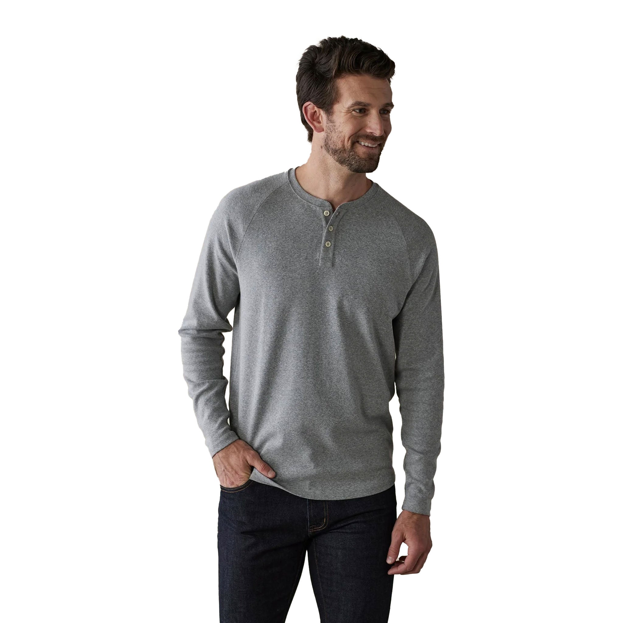 The Normal Brand - Puremeso Everyday Henley - Athletic Grey