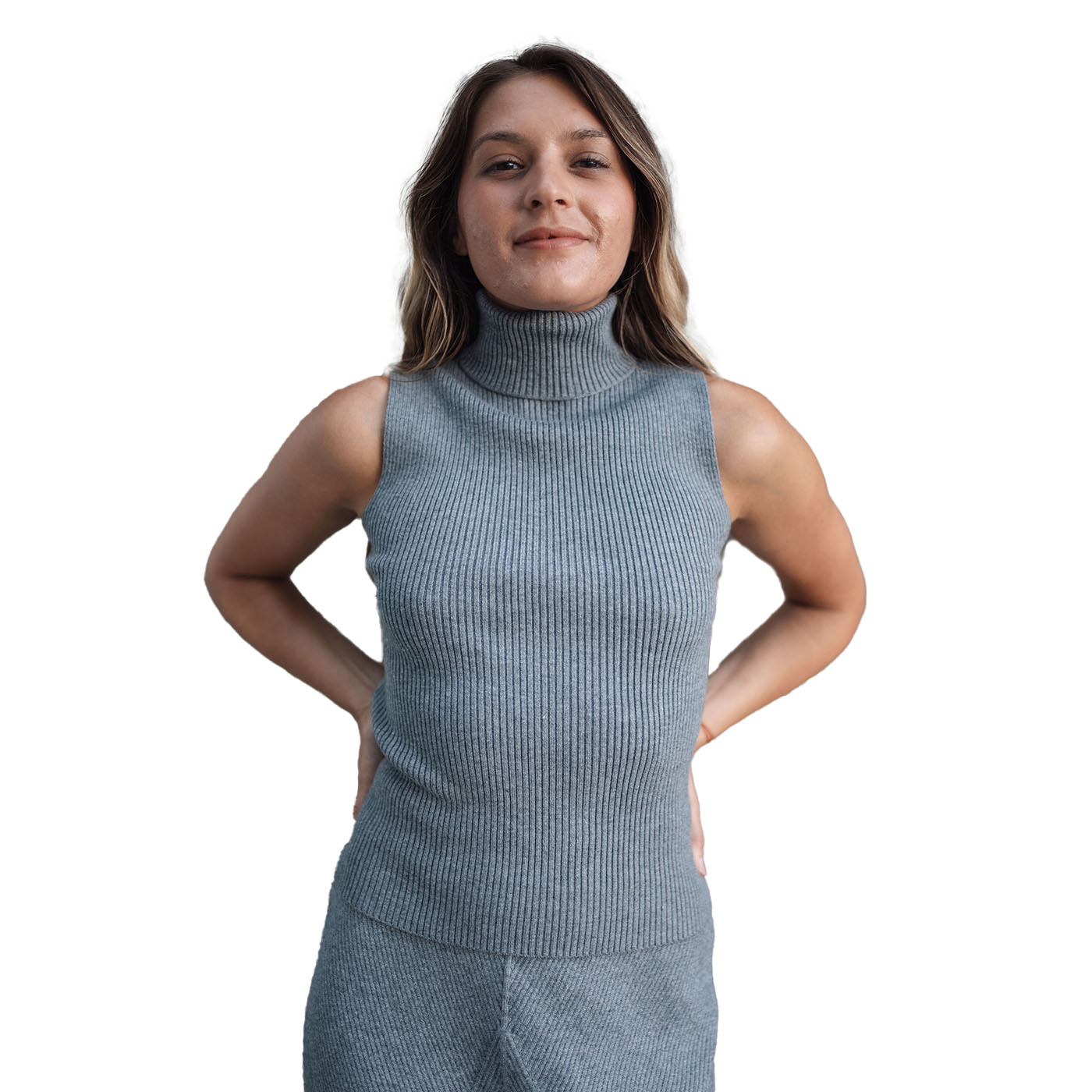 Astrid - Rock Turtleneck Top - Charcoal Melange