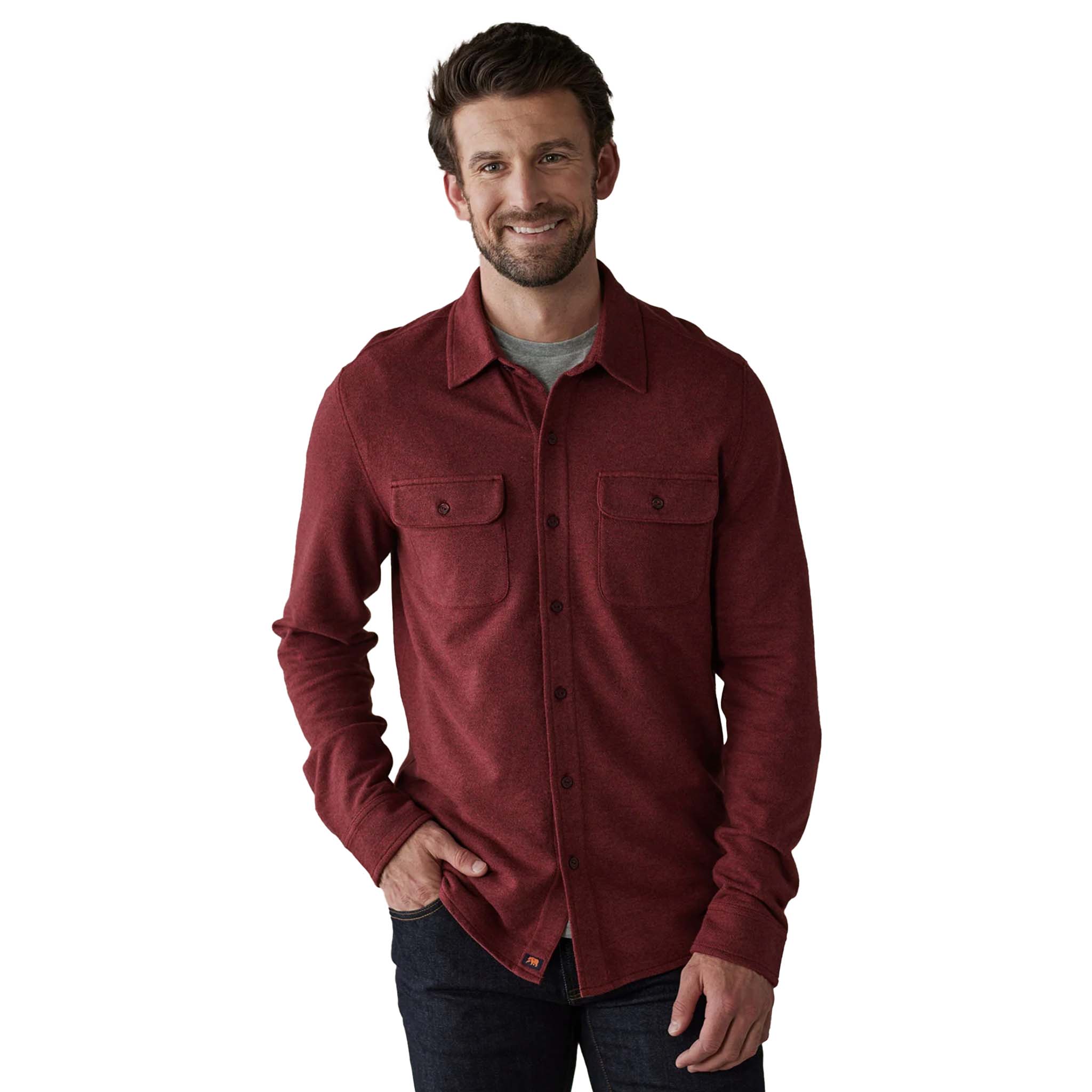 The Normal Brand - Textured Knit Shirt - Scarlet