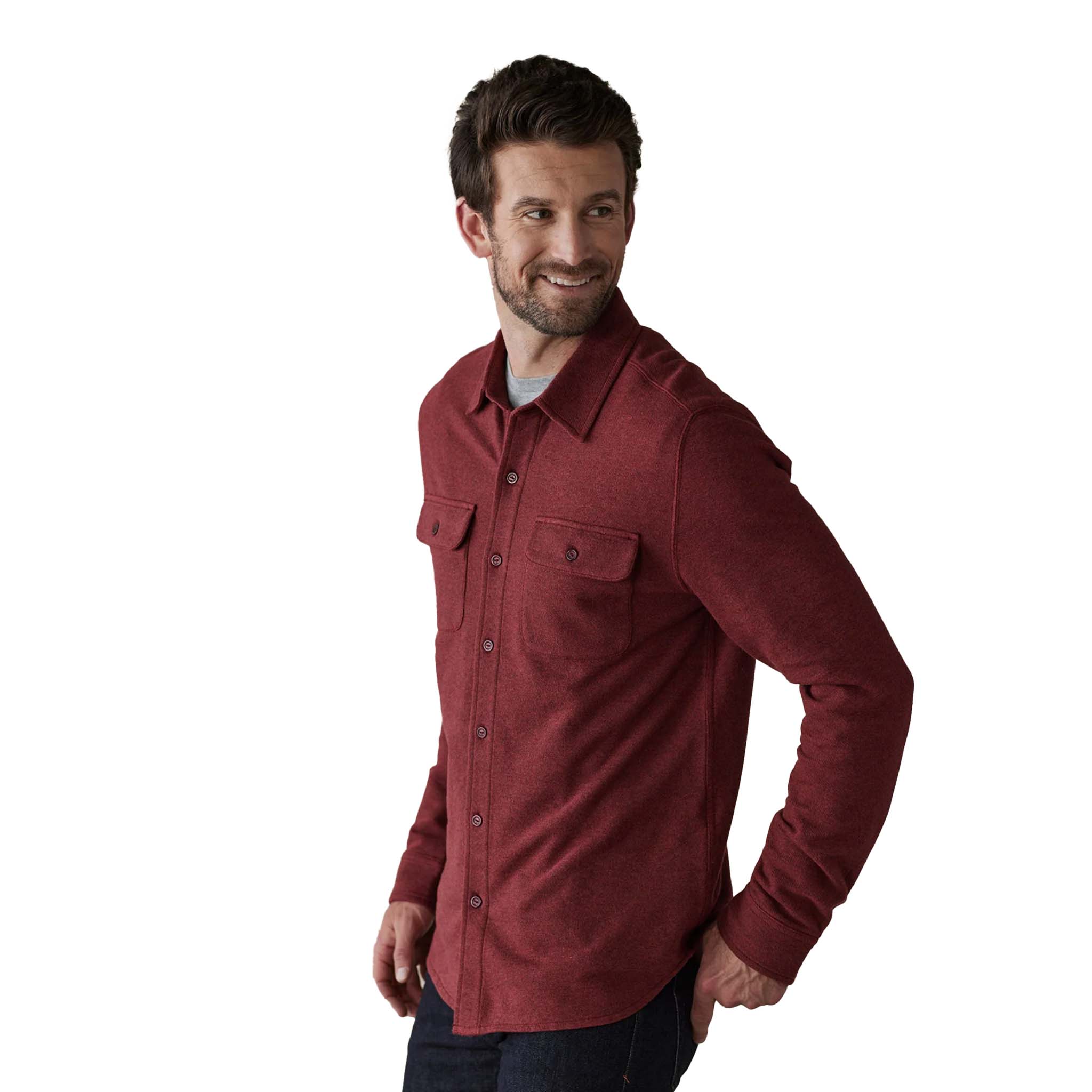 The Normal Brand - Textured Knit Shirt - Scarlet