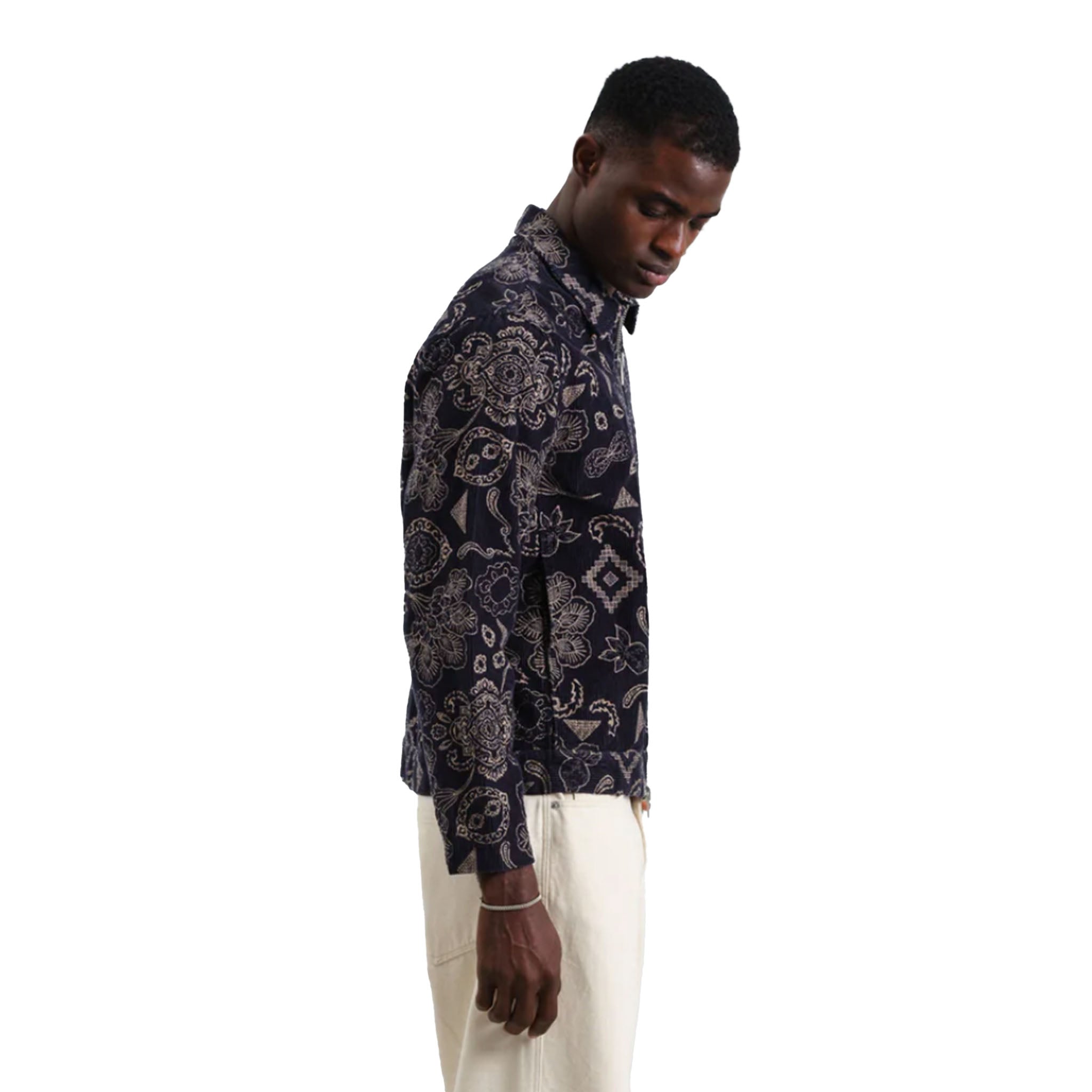 Wax London - Park Floral Embroidered Corduroy Jacket - Midnight