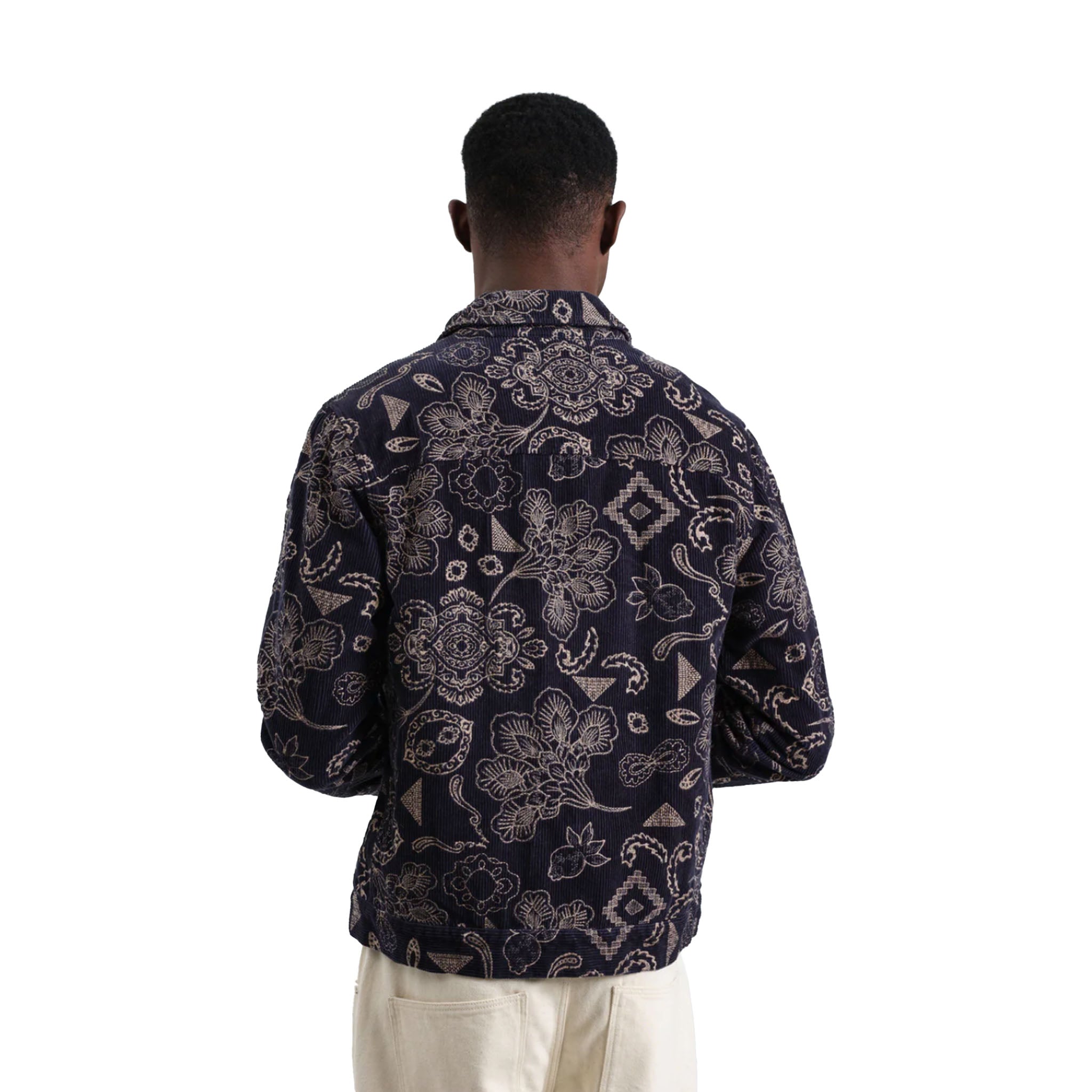 Wax London - Park Floral Embroidered Corduroy Jacket - Midnight