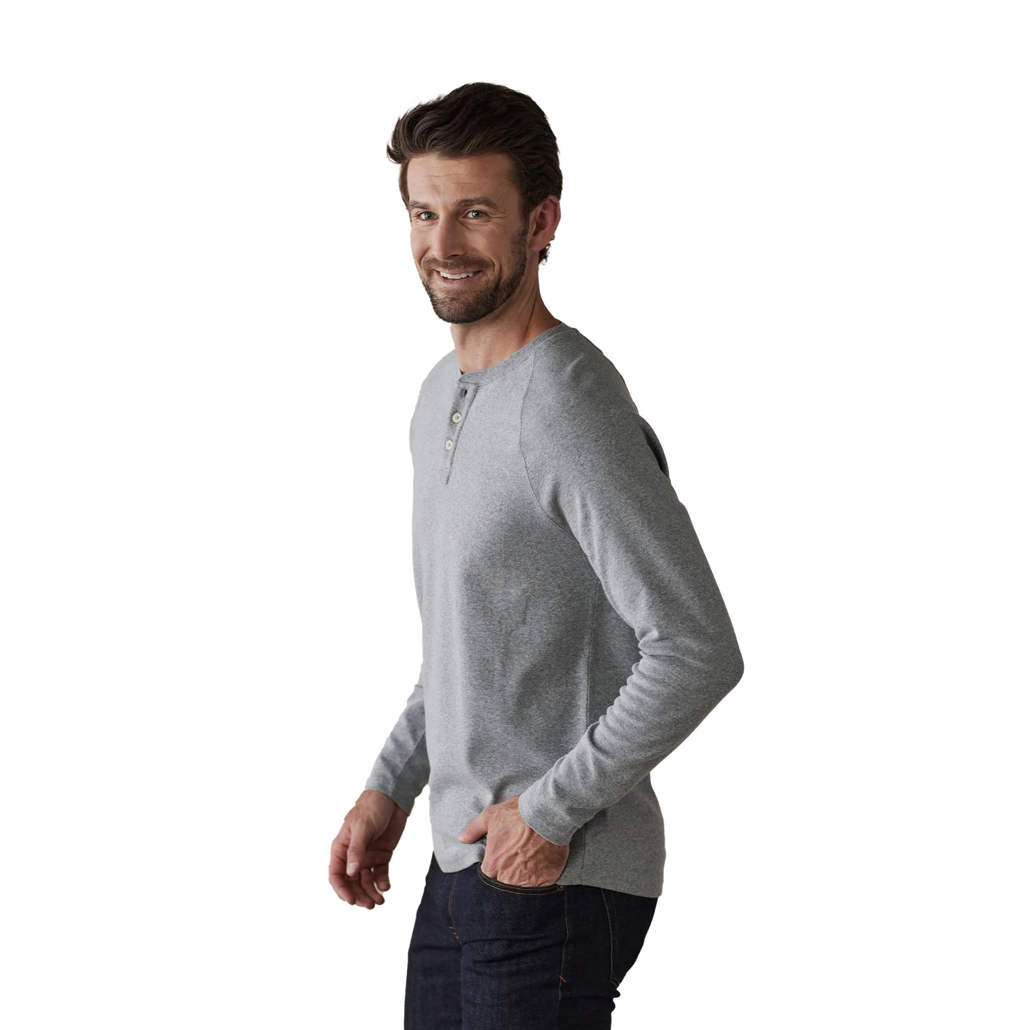 The Normal Brand - Puremeso Everyday Henley - Athletic Grey