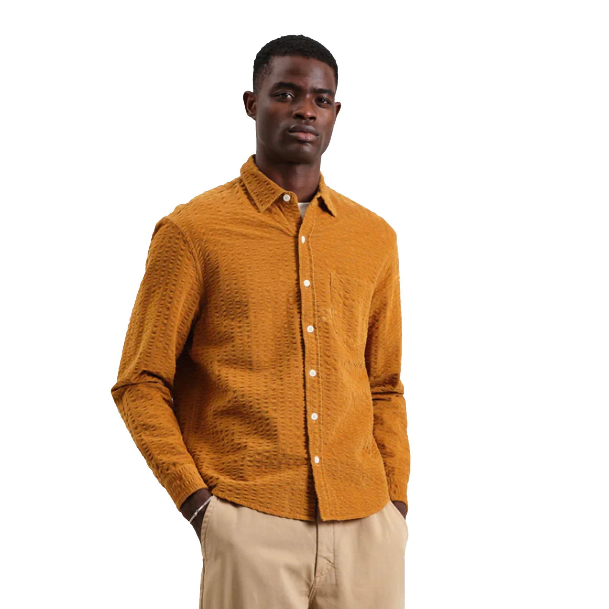 Wax London - Shelly Seersucker Cord Shirt - Tan