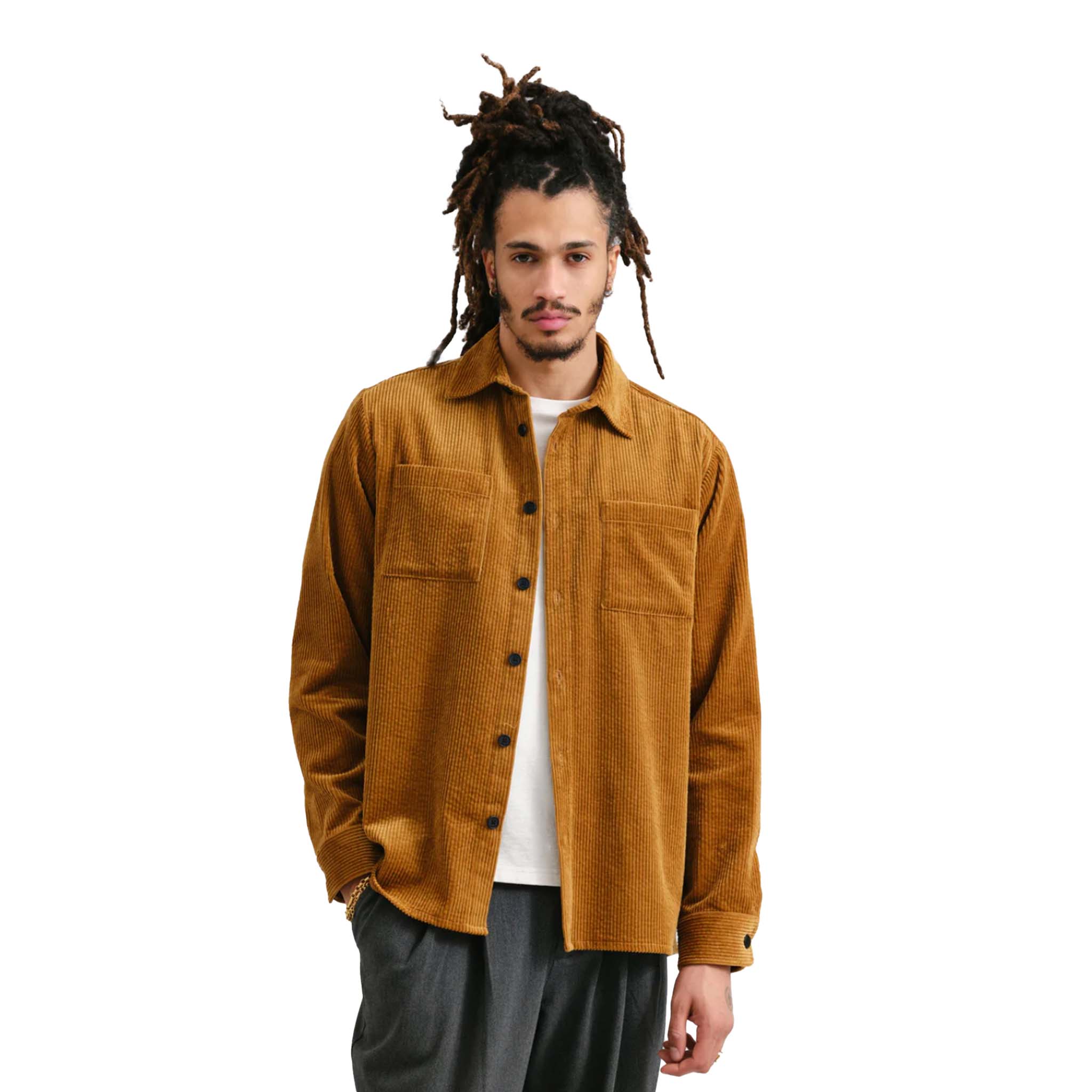 Wax London - Whiting Jumbo Cord Overshirt - Ochre