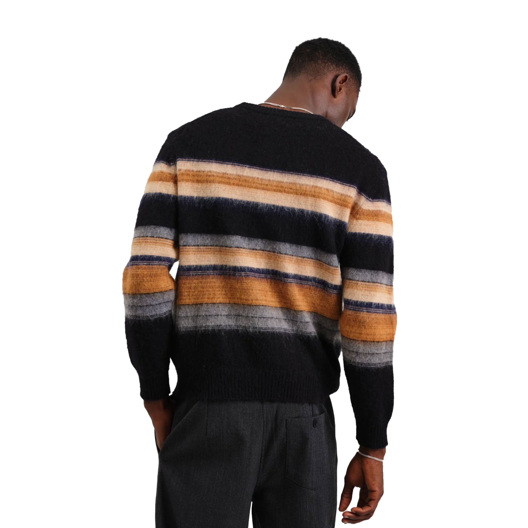 Wax London - Wilde Brush Stripe Crew Sweater - Black Multi