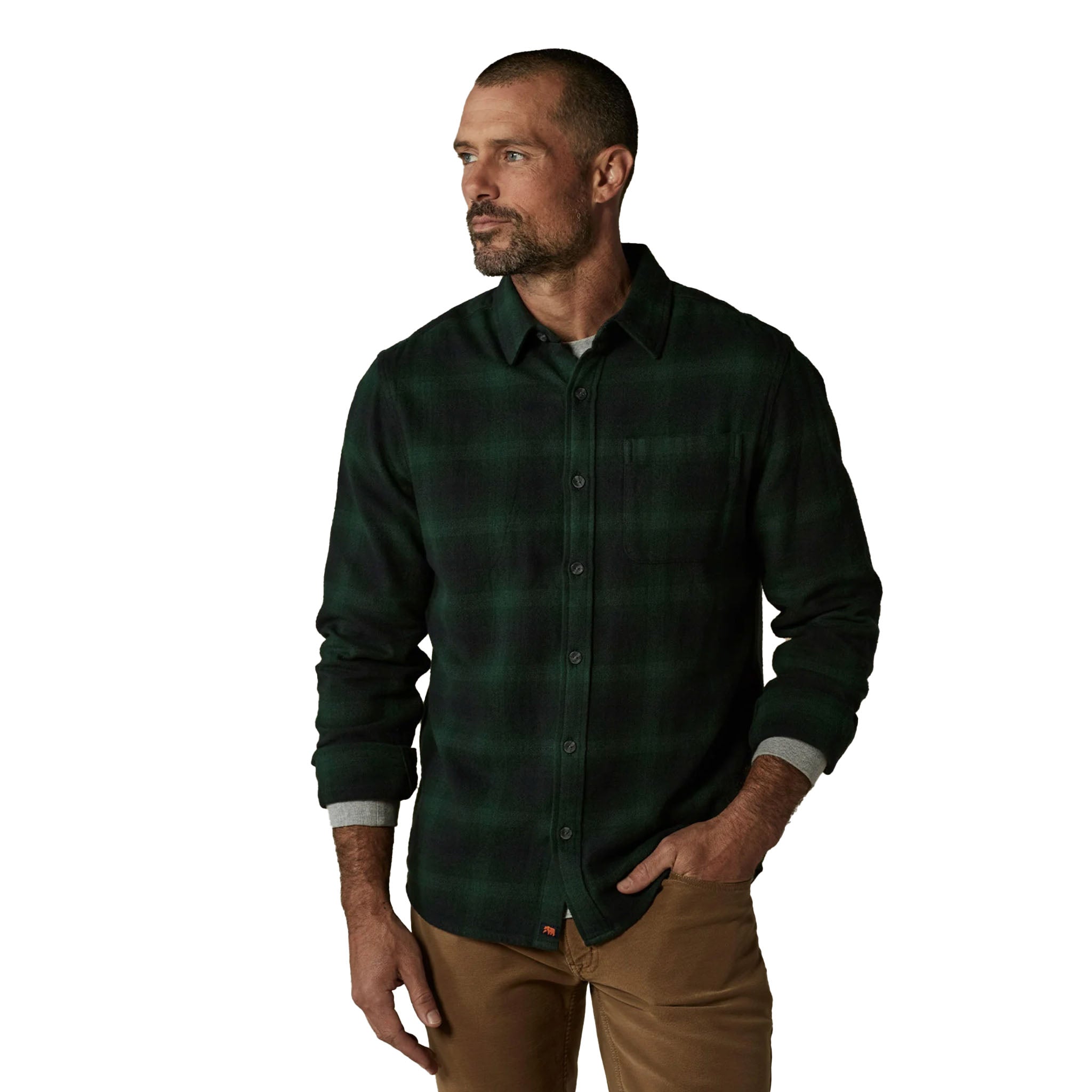 The Normal Brand - Louis Heavyweight Flannel Overshirt - Evergreen Plaid