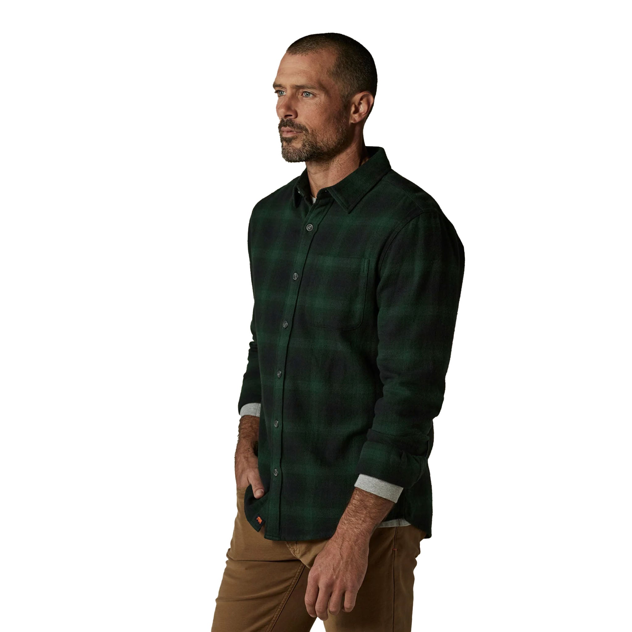 The Normal Brand - Louis Heavyweight Flannel Overshirt - Evergreen Plaid