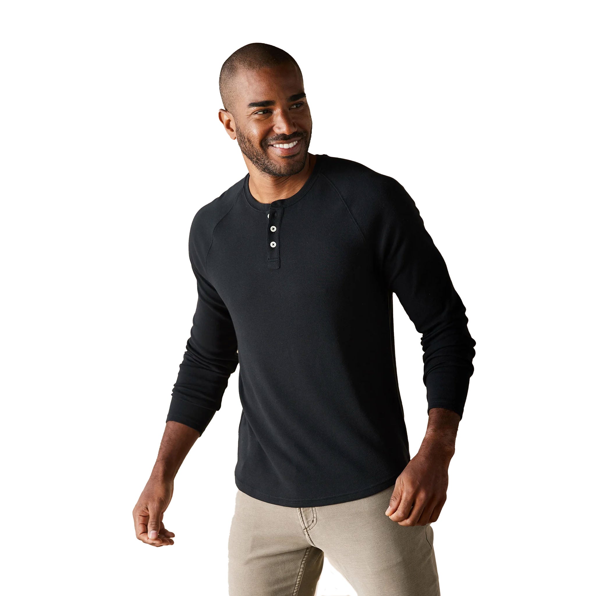 The Normal Brand - Puremeso Everyday Henley - Black