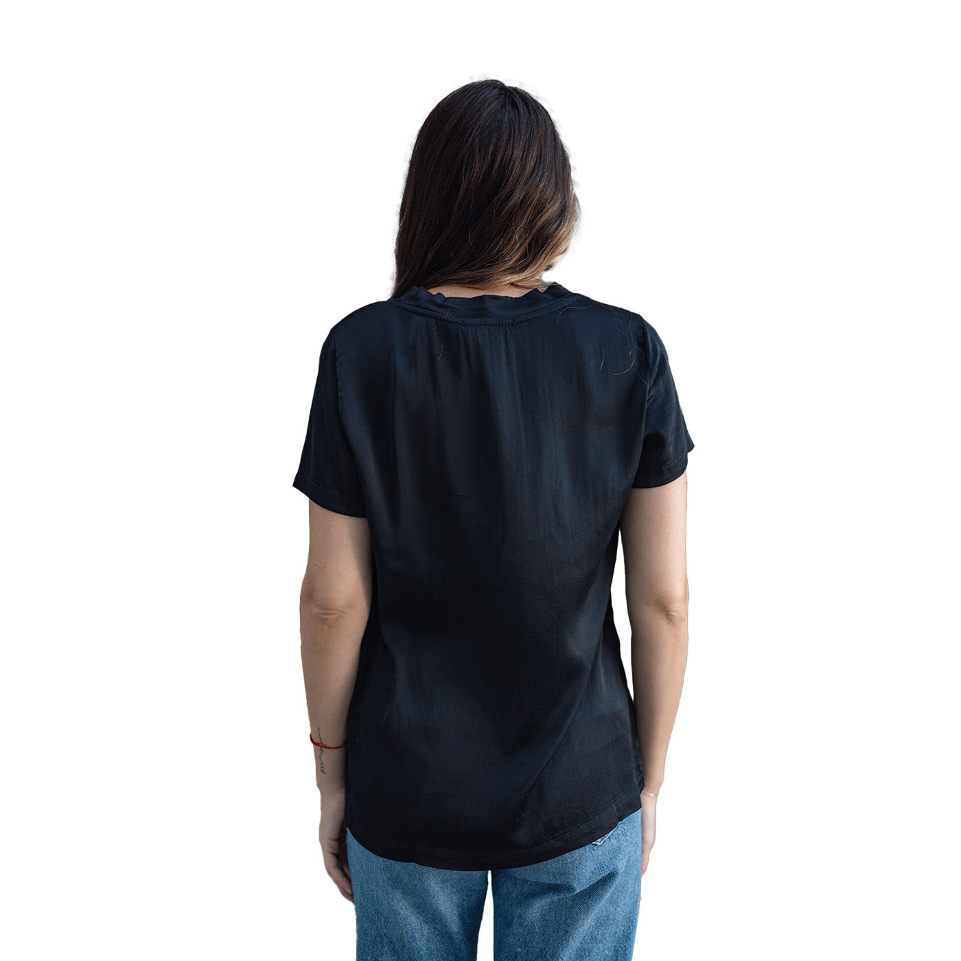 Astrid - R&B Satin Tee - Black