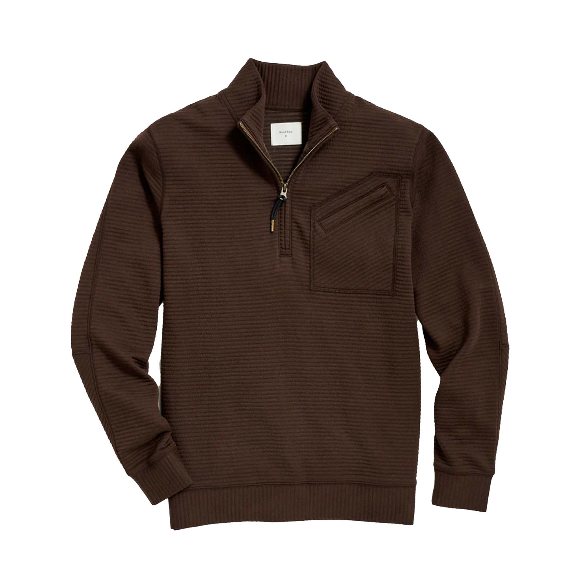 Billy Reid - Quilted Half Zip - Chocolate