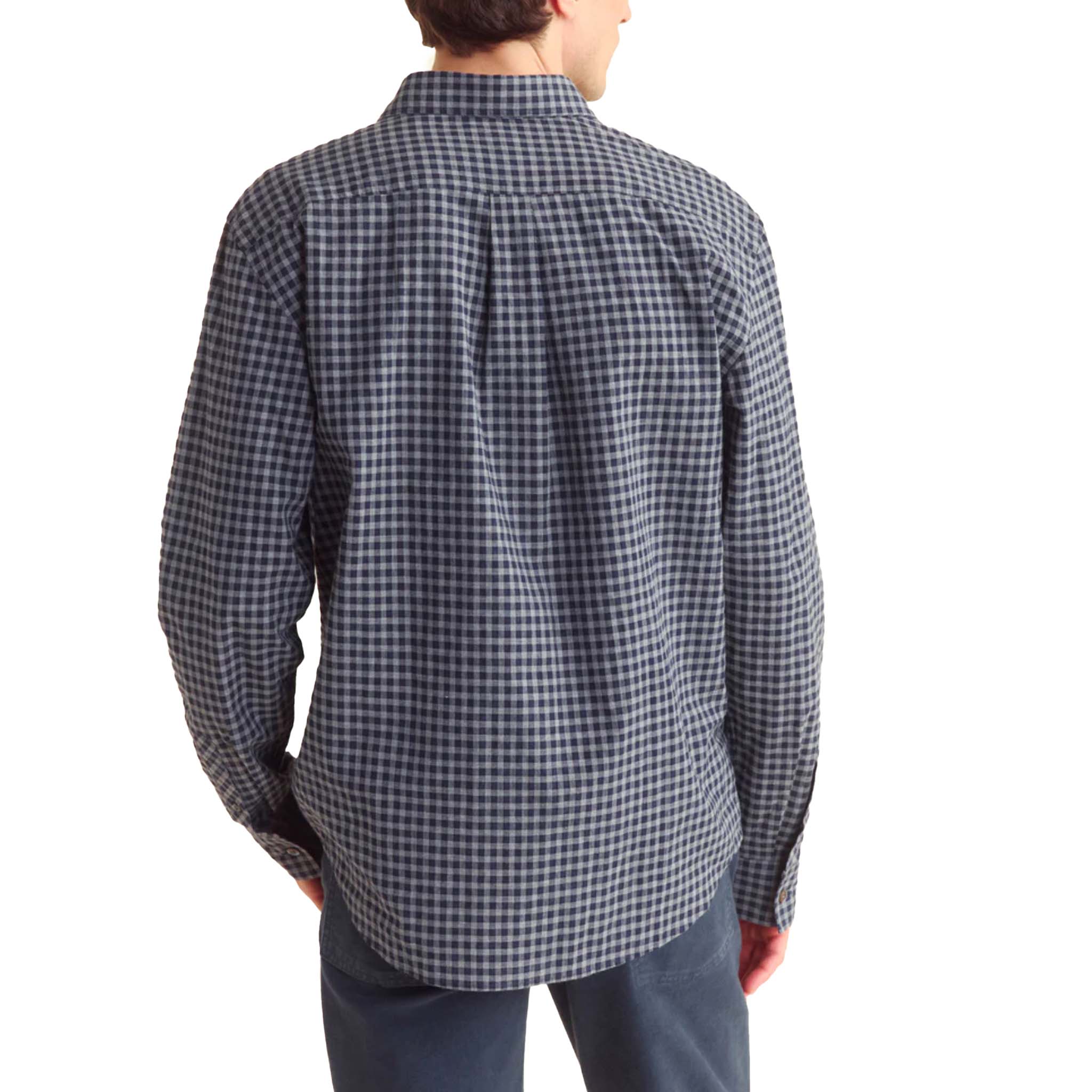 Billy Reid - Plaid Check Hutcheson Sport Shirt - Navy / Grey