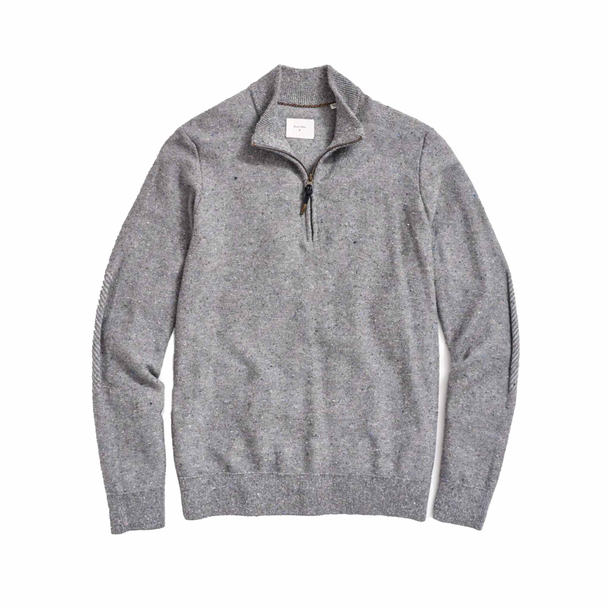 Billy Reid - Birdseye Half Zip - Grey Melange