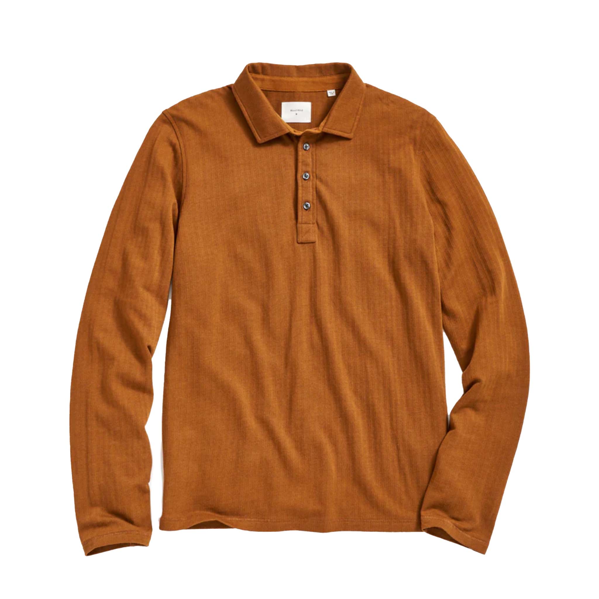 Billy Reid - Long Sleeve Herringbone Polo - Billy Brown