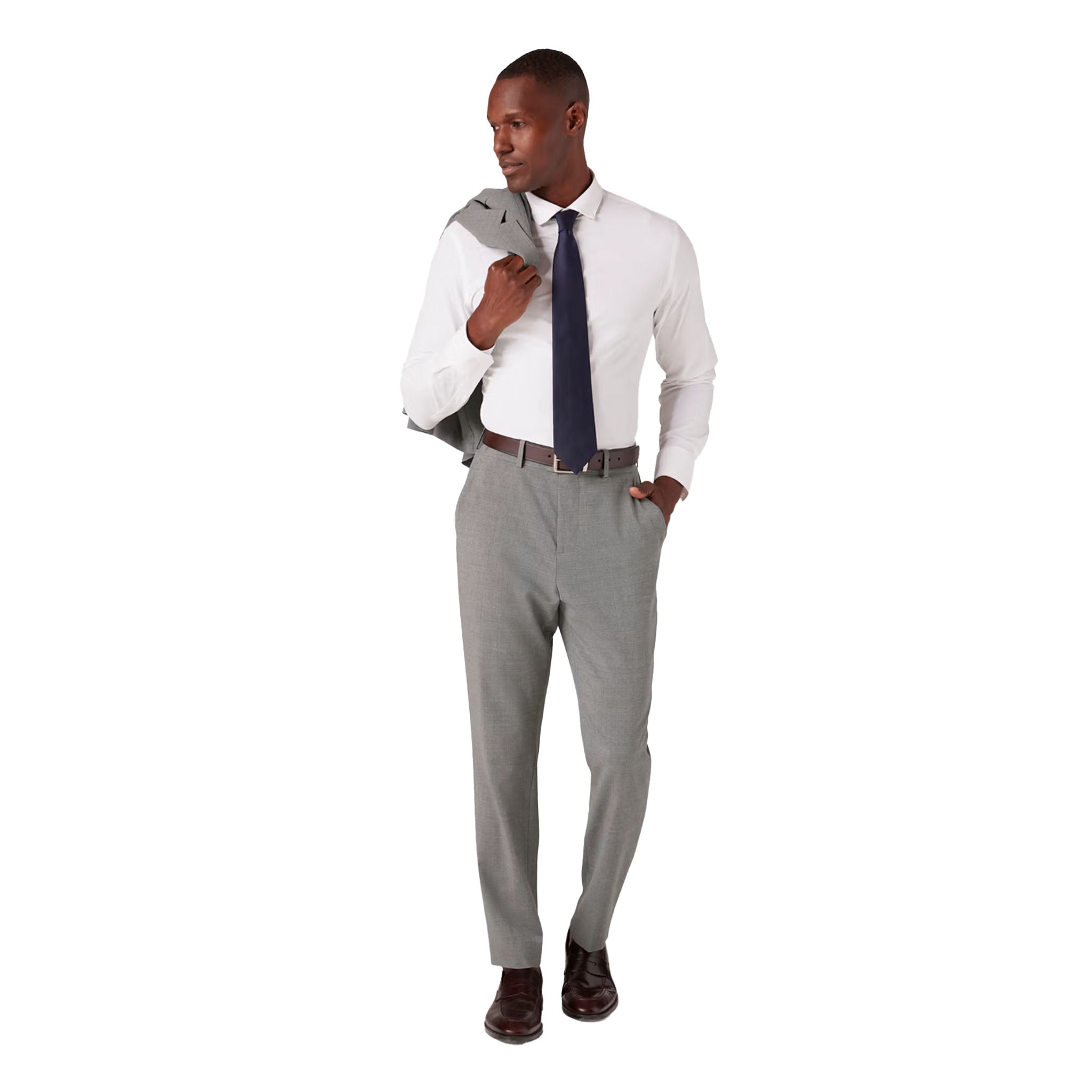 Mizzen + Main - Fresco Slim Suit Pant - Nickel Heather