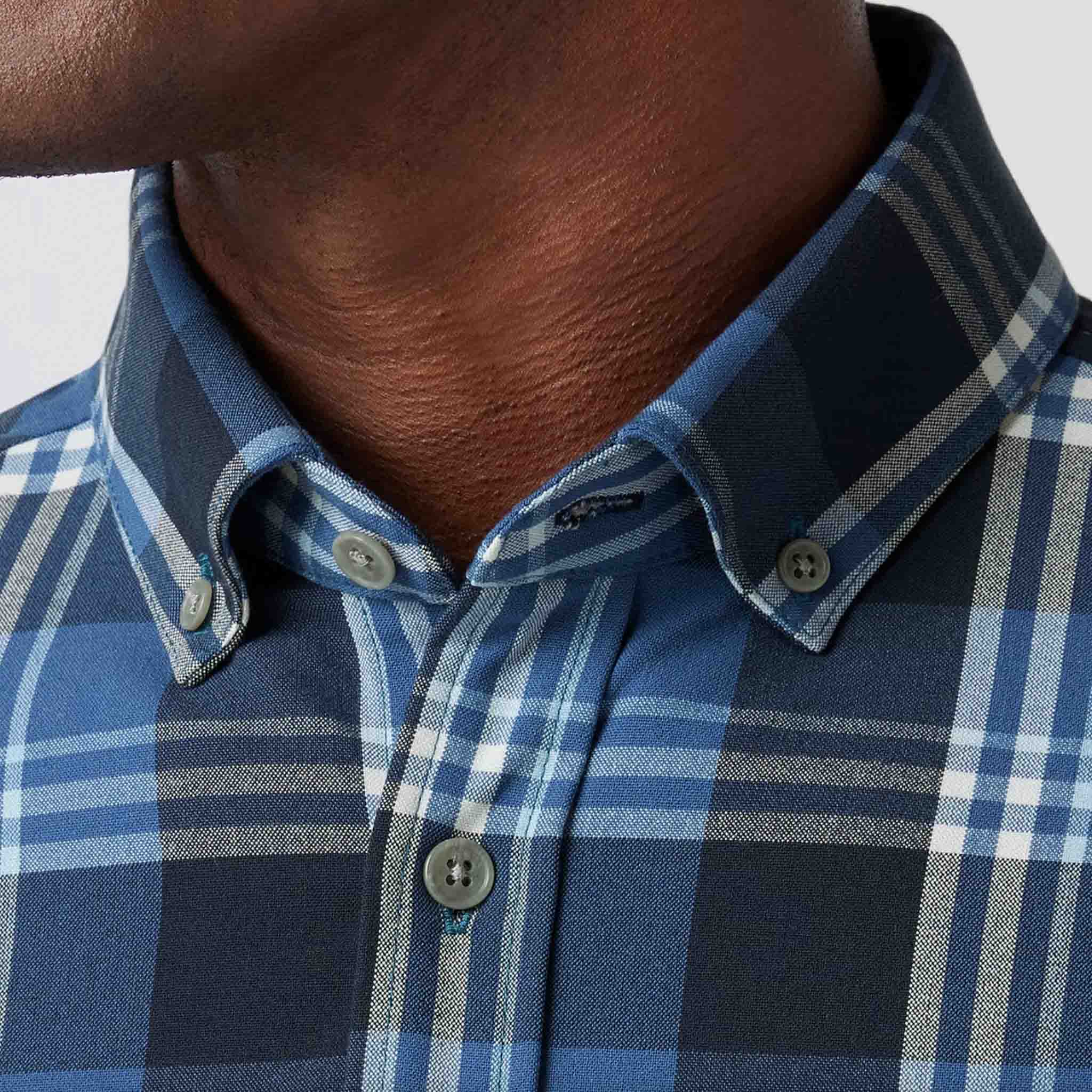 Mizzen + Main - City Flannel - Denim Blue William Plaid