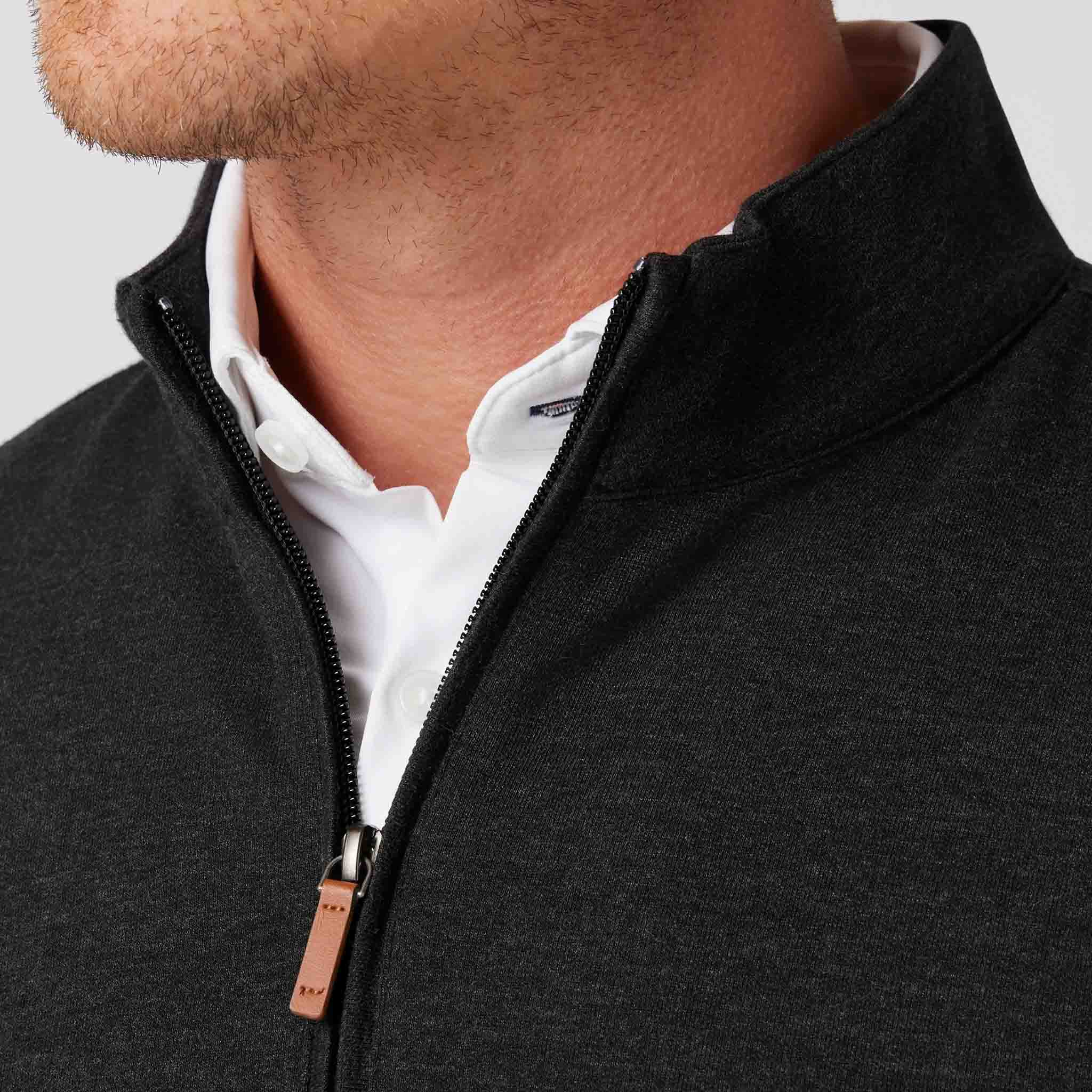 Mizzen + Main - KPI Quarter Zip - Black Heather