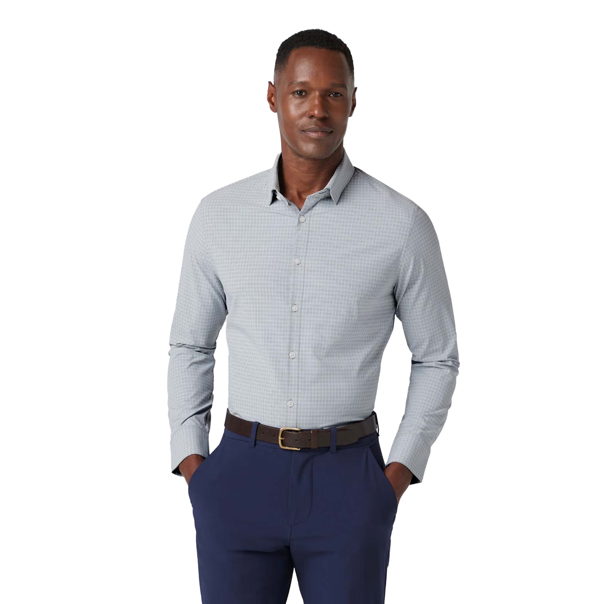 Mizzen + Main - Leeward Dress Shirt - Aluminum Joel Plaid