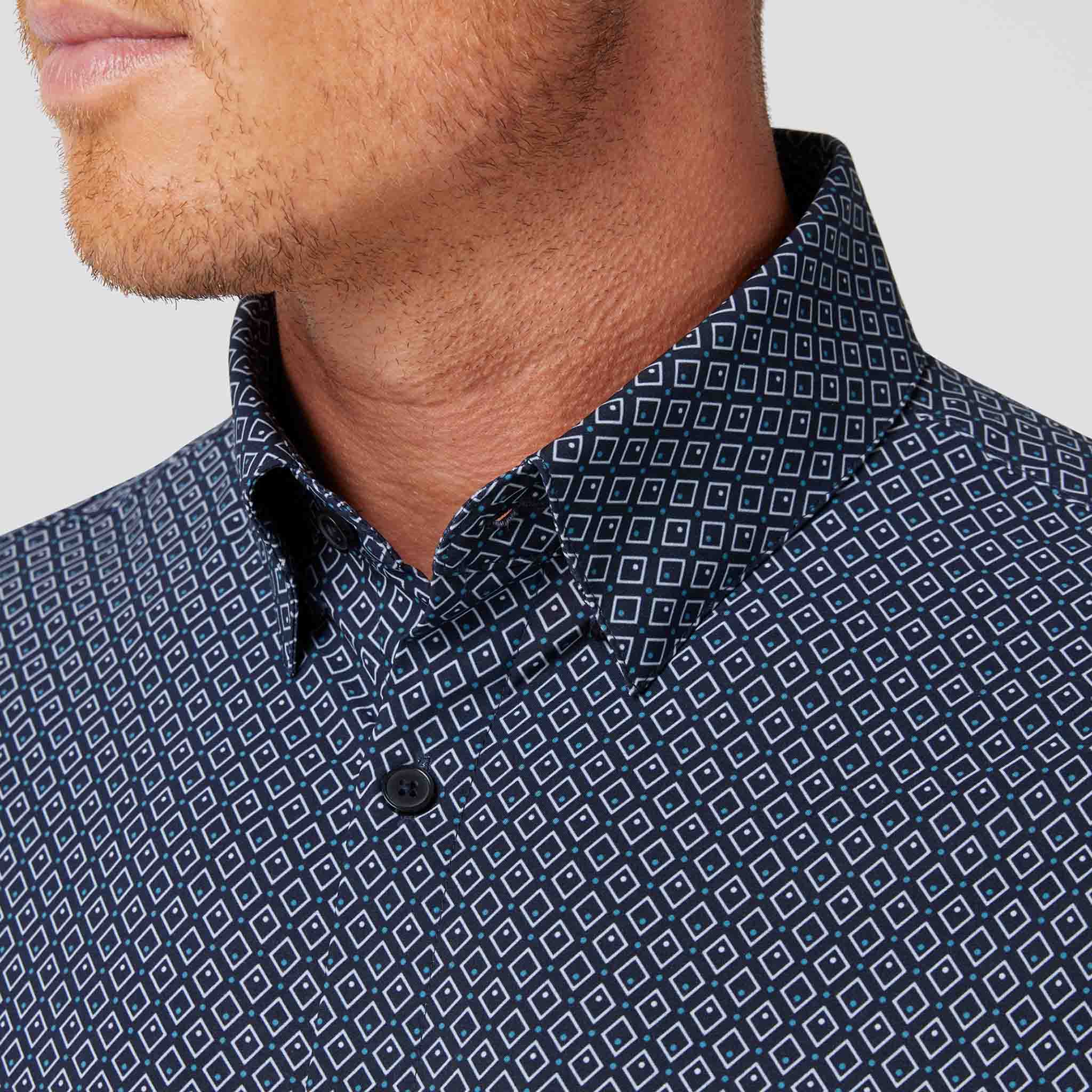 Mizzen + Main - Leeward Dress Shirt - Navy Diamond