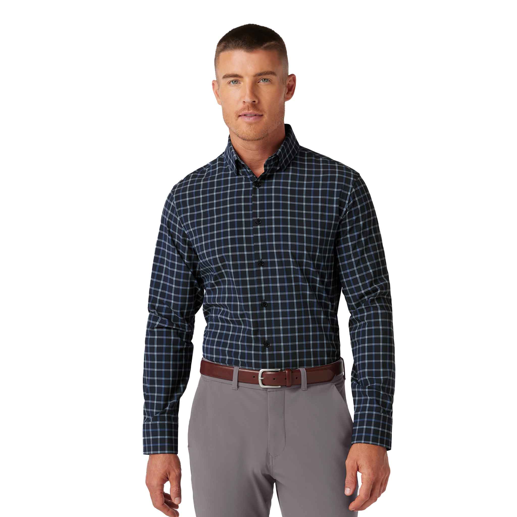 Mizzen + Main - Leeward Dress Shirt - Navy Stewart Plaid