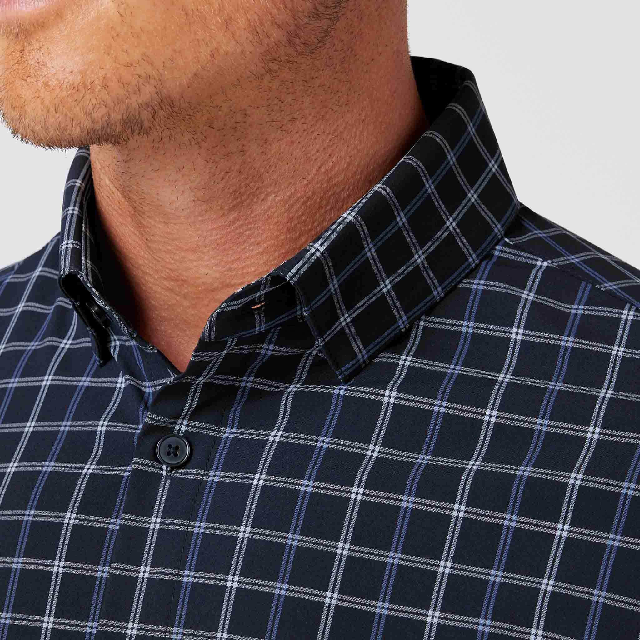 Mizzen + Main - Leeward Dress Shirt - Navy Stewart Plaid