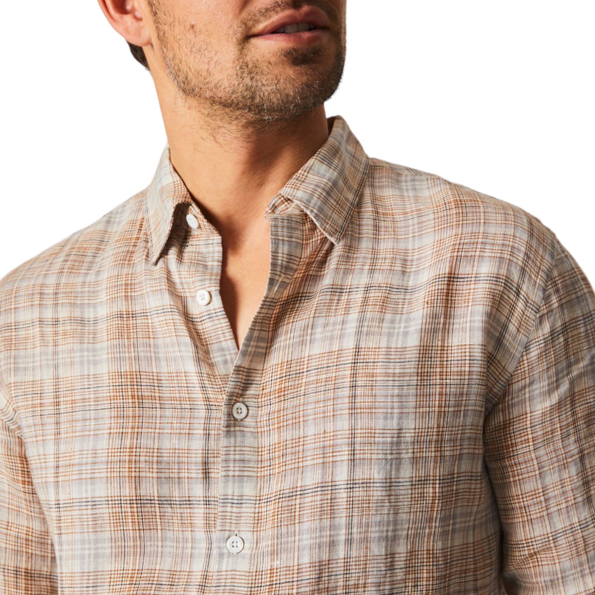 Brown toned button up shirt with collar