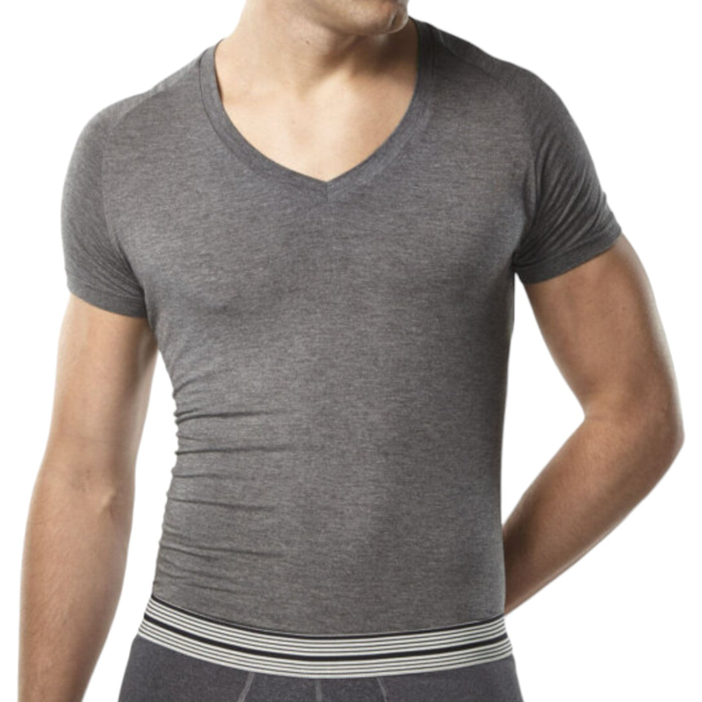 Mr. Davis - Traditional Cut V-Neck Undershirt - Grey