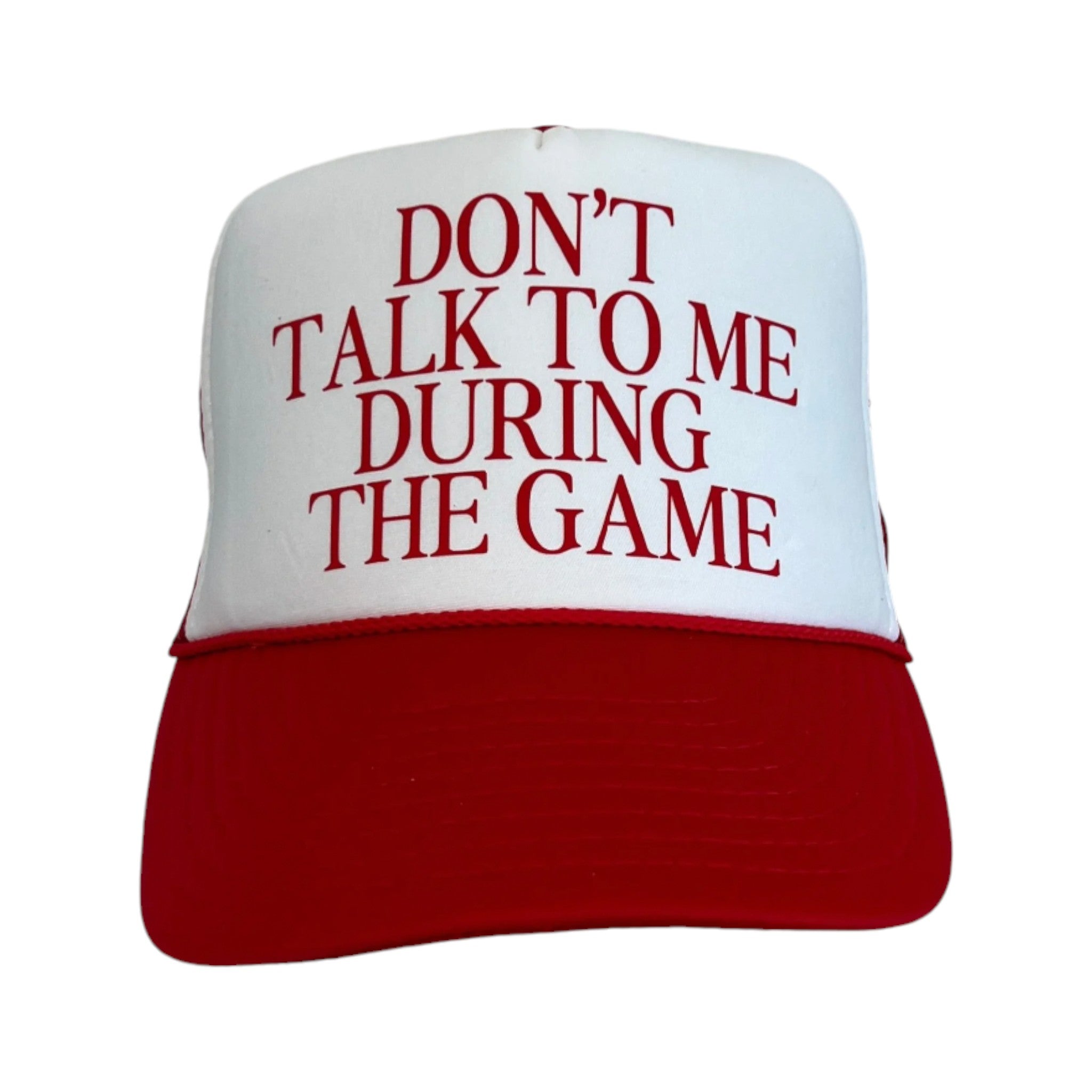 Rowdy Goods - Don't Talk To Me During The Game Trucker Hat - Red / White