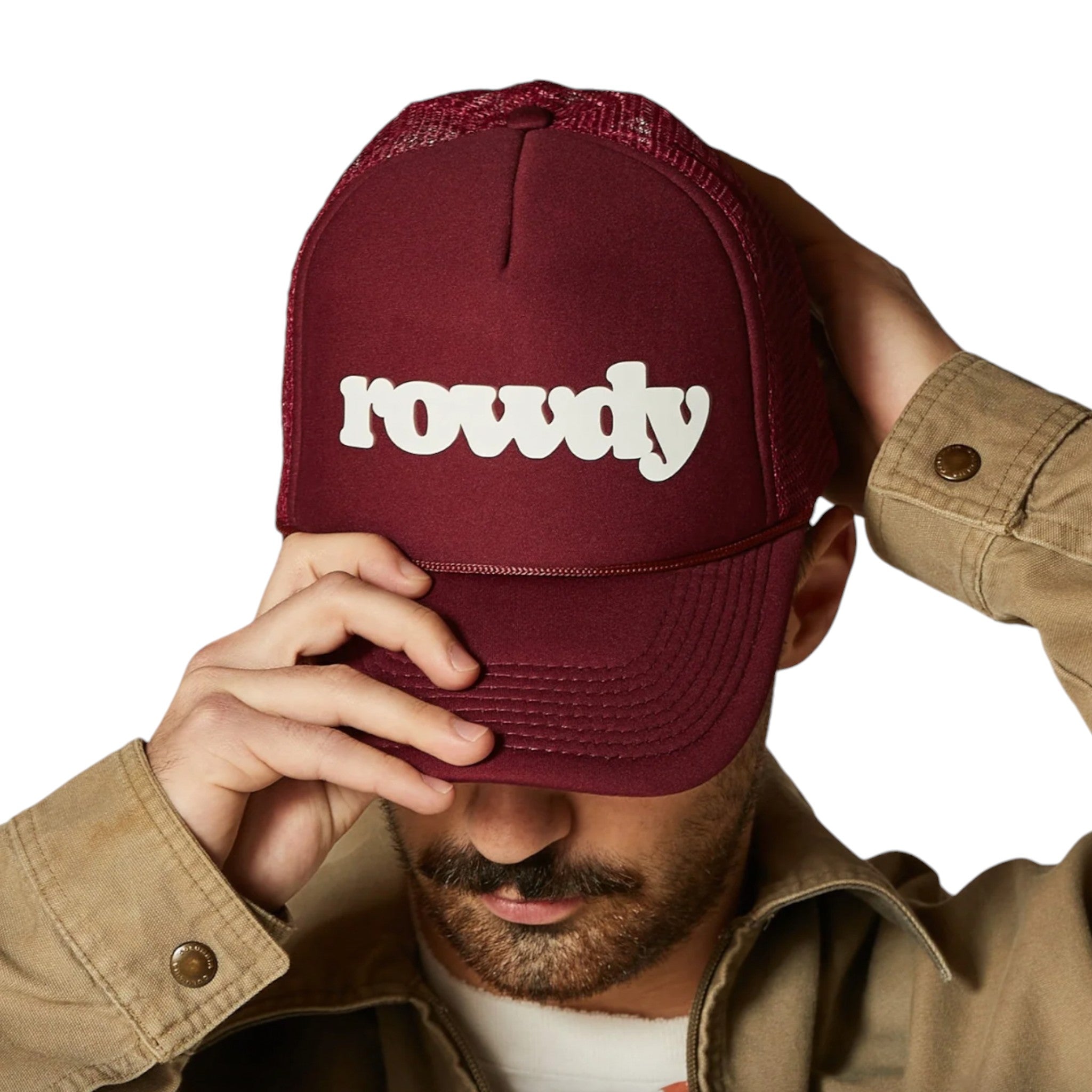 Rowdy Goods - Rowdy Trucker Hat - Maroon / White