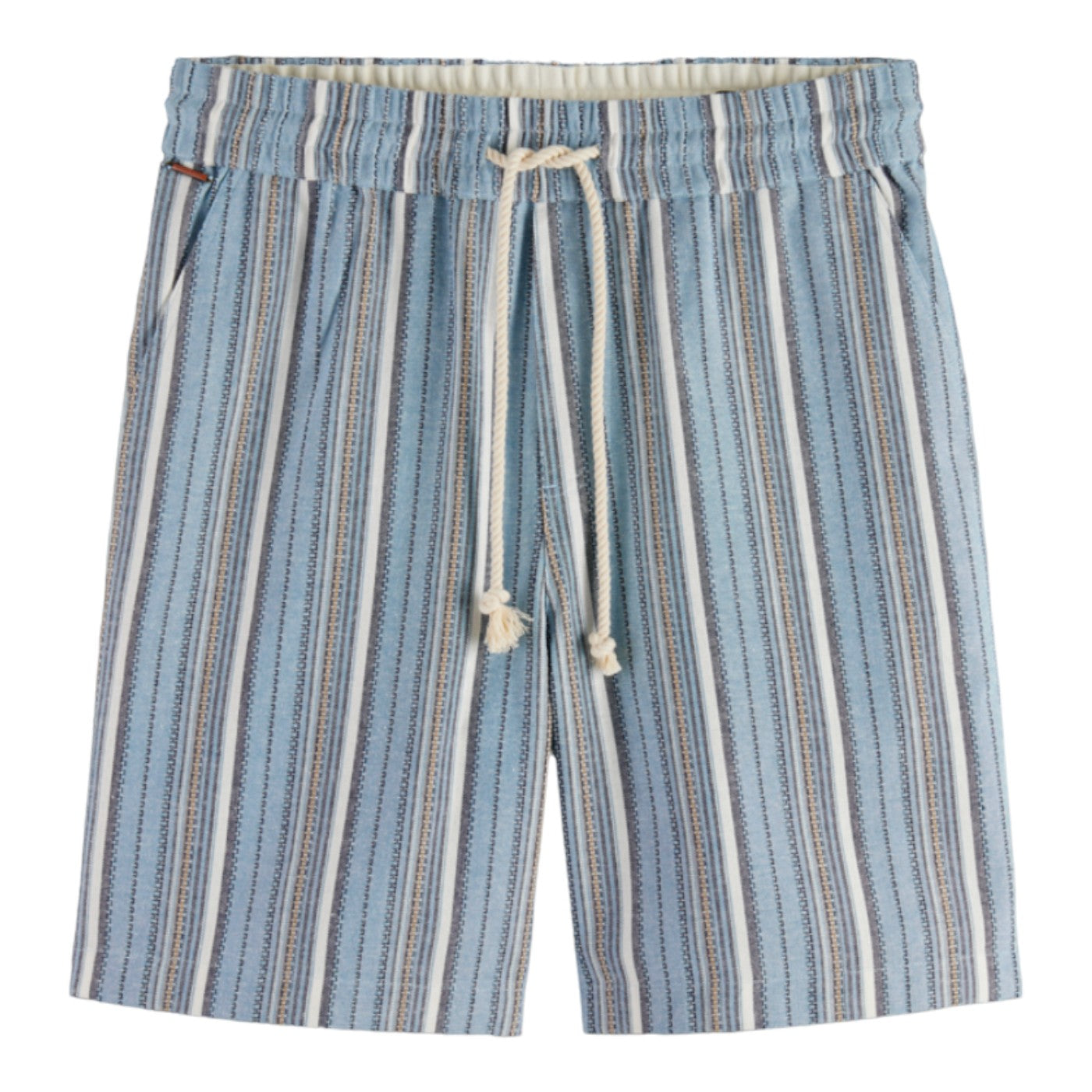 Blue striped shorts with draw string