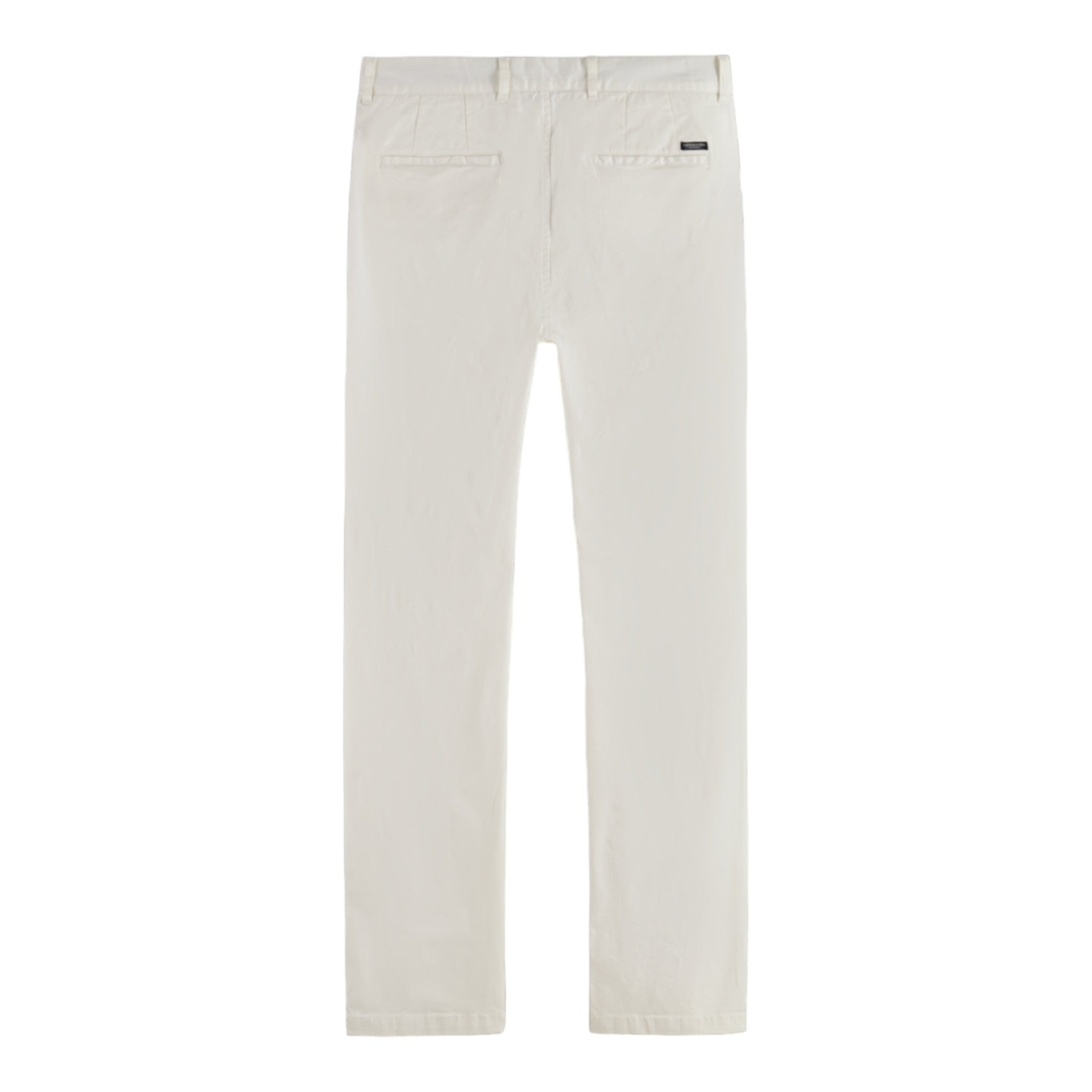 White fitted pants with two back pockets