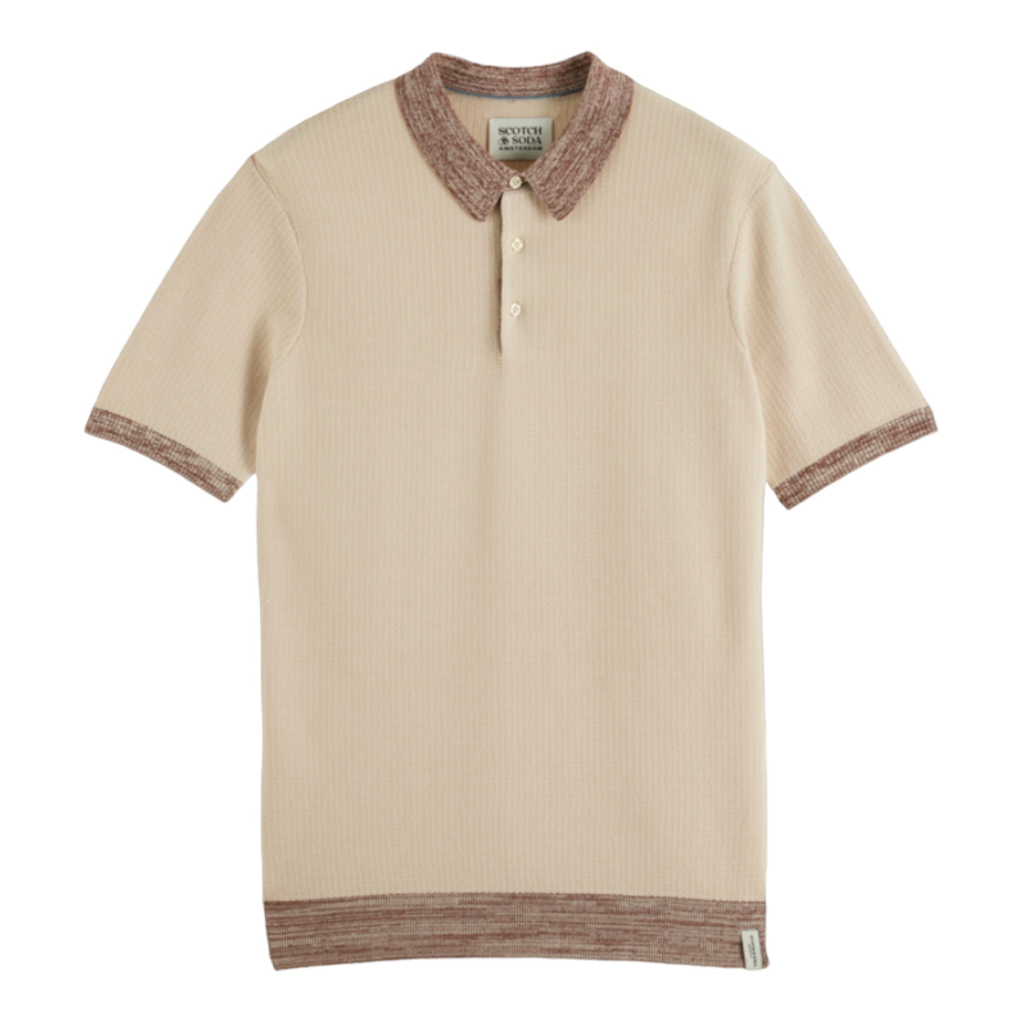 Tan knitted polo