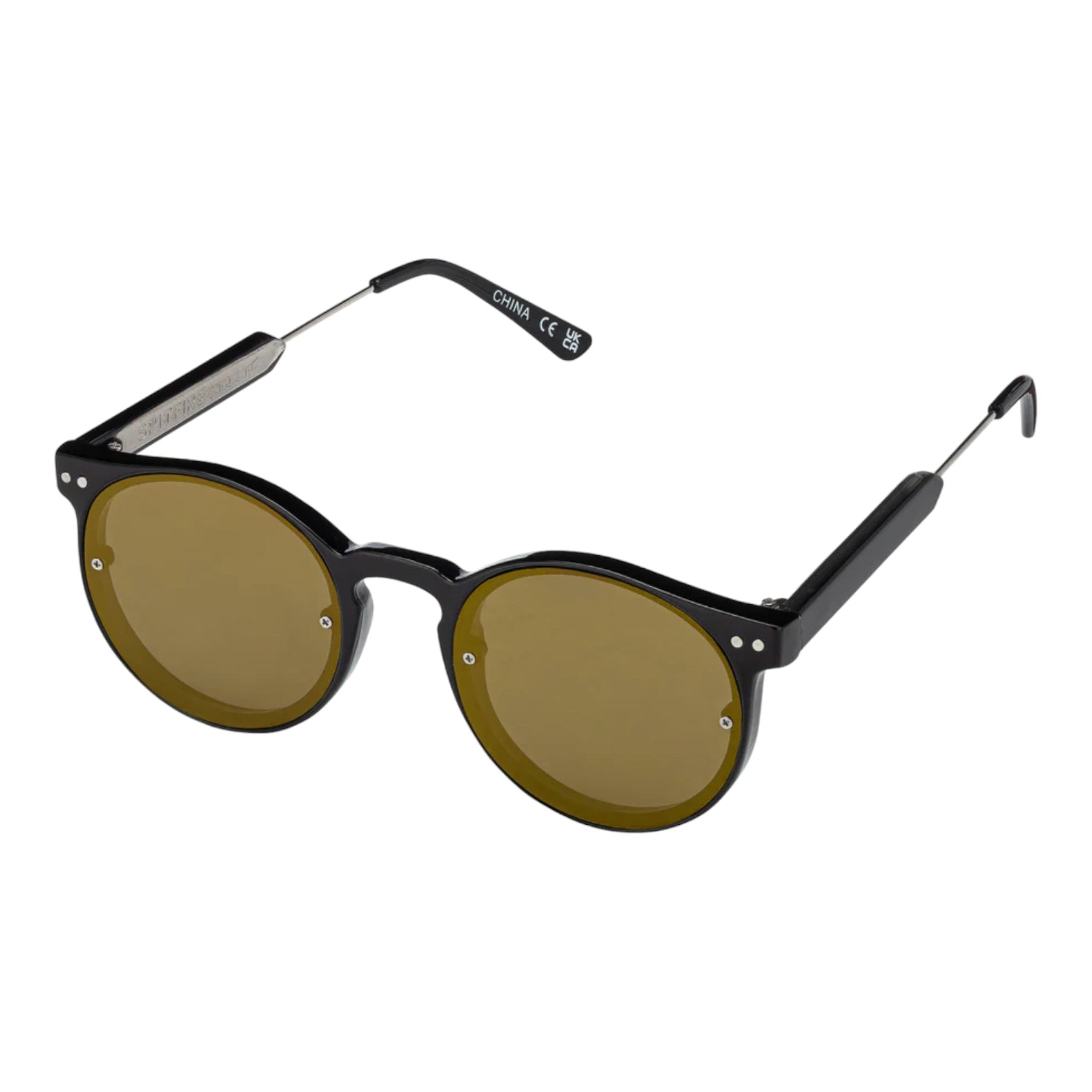 Spitfire Sunglasses - Post Punk  - Black / Gold Mirror