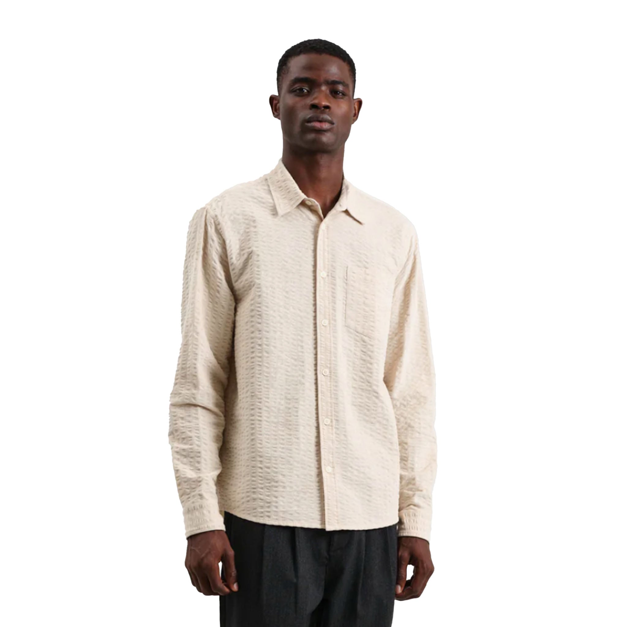 Wax London - Shelly Seersucker Cord Shirt - Stone